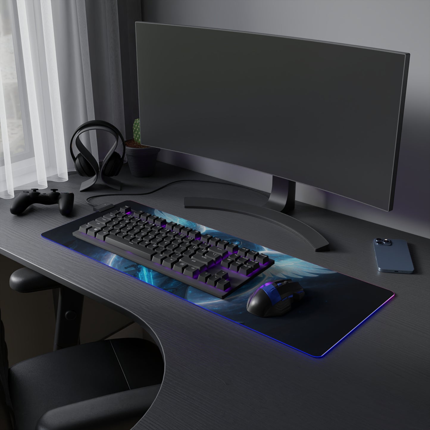 Illuminated Gaming Mouse Pad - RGB LED Desk Mat, Gamer Gift, Desk Decor, Video Game Accessories, Unique Office Supplies
