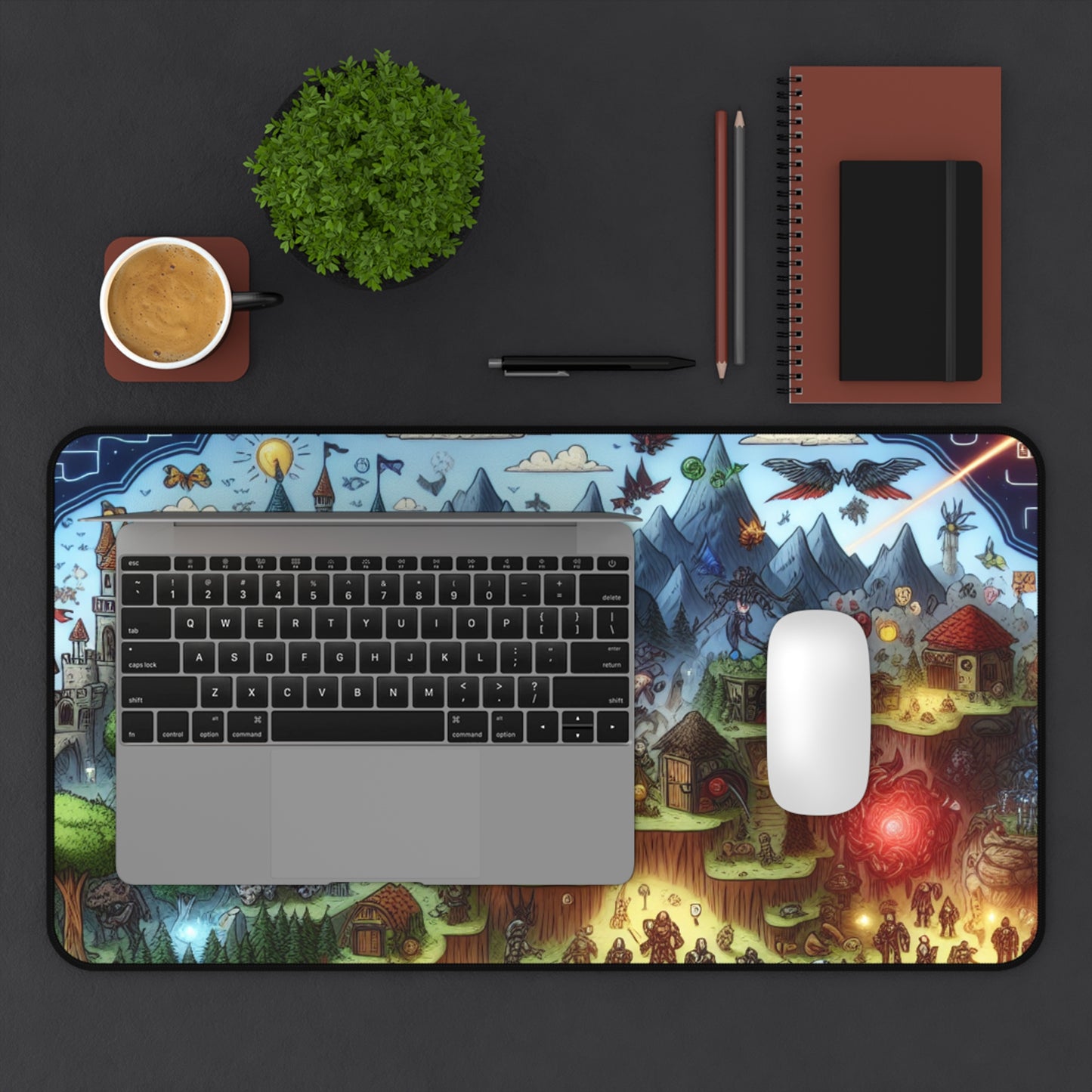 Fantasy Adventure Desk Mat | Gaming Mouse Pad | Office Decor | Gift for Gamers | Unique Desk Accessory | Fantasy World