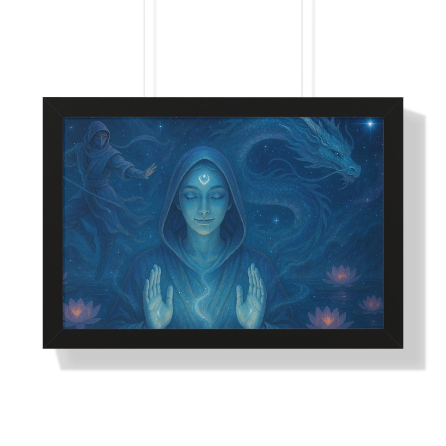 Mystical Framed Poster, Spiritual Wall Art, Meditative Decor, Fantasy Artwork, Mindfulness Gift, Home Aesthetic
