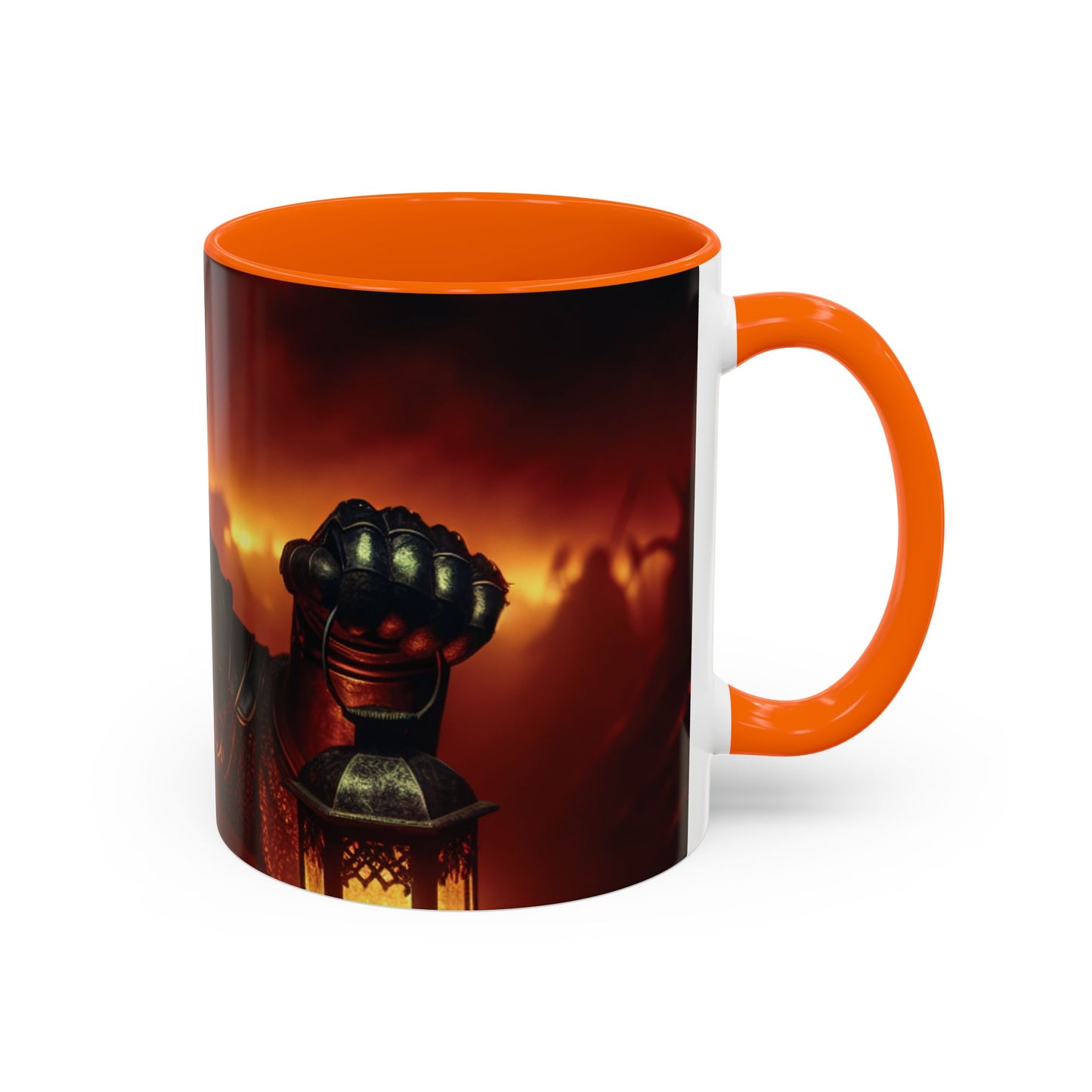 Fierce Knight Accent Coffee Mug | Unique Gift for Fantasy Lovers, Dark Aesthetic Decor, Gamer Essentials, Office Cup, Medieval Art