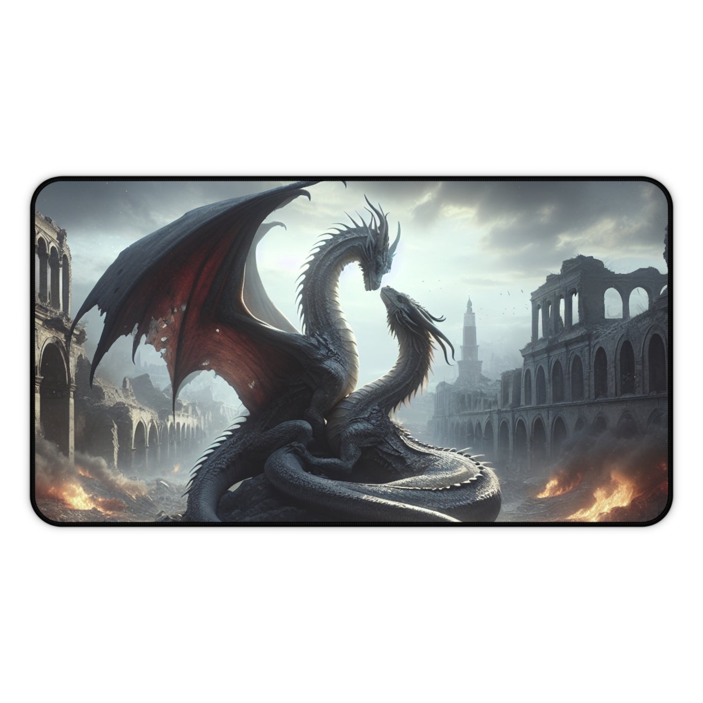 Fantasy-Themed Desk Mat with Dragon Design, Gaming Mouse Pad, Office Decor, Gifts for Gamers, Unique Workstation Accessory