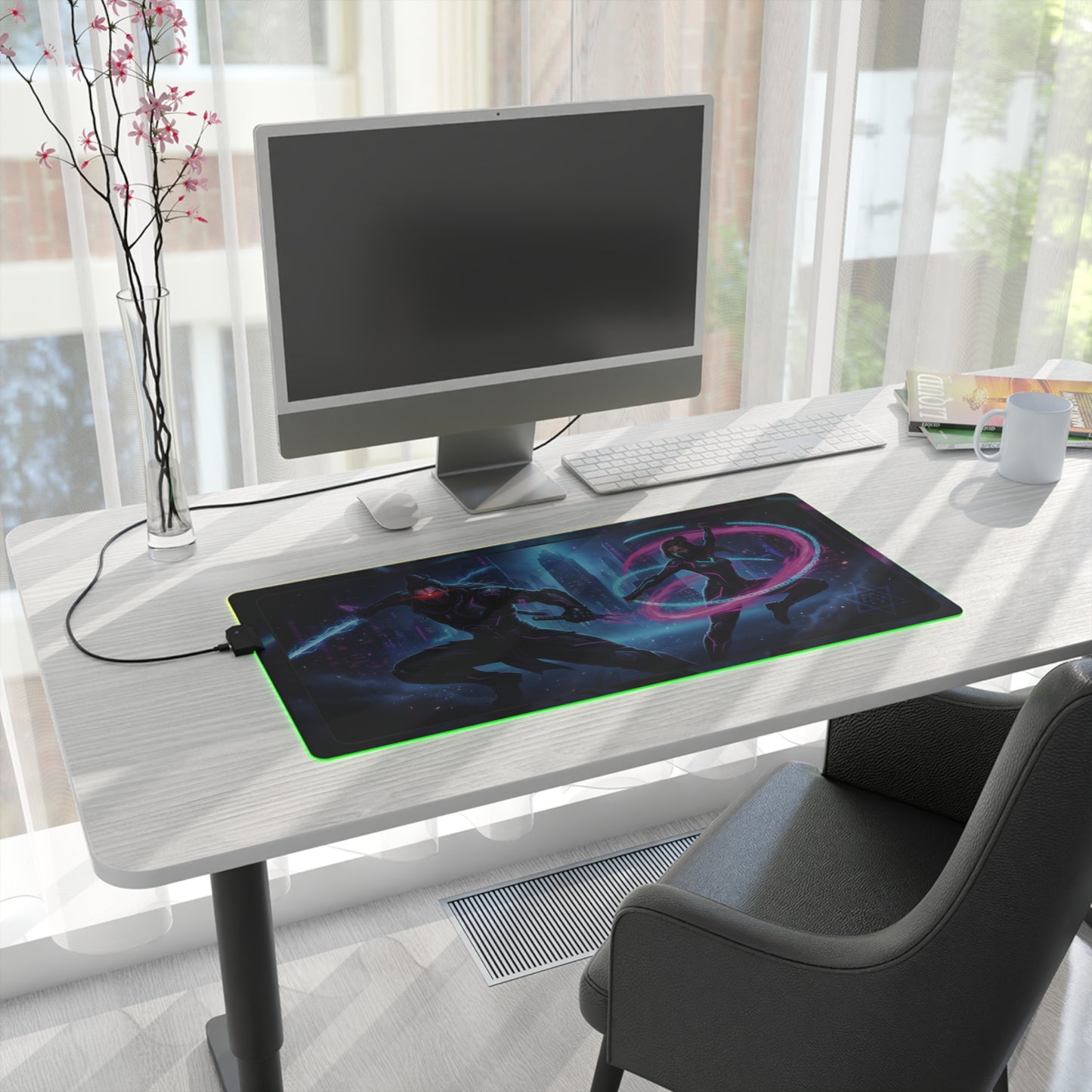 Cyberpunk Duo LED Gaming Mouse Pad — RGB Extended Desk Mat