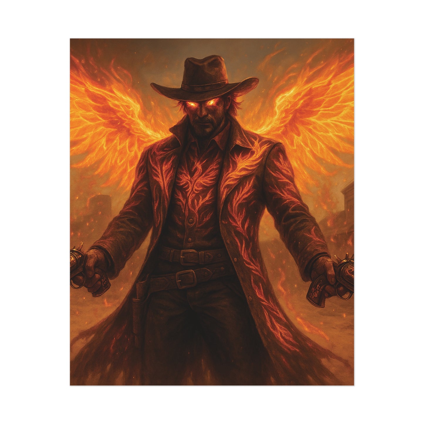 Fiery Angel Uncoated Poster, Wall Art Decor, Gothic Decor, Gift for Fantasy Lovers, Unique Home Decoration
