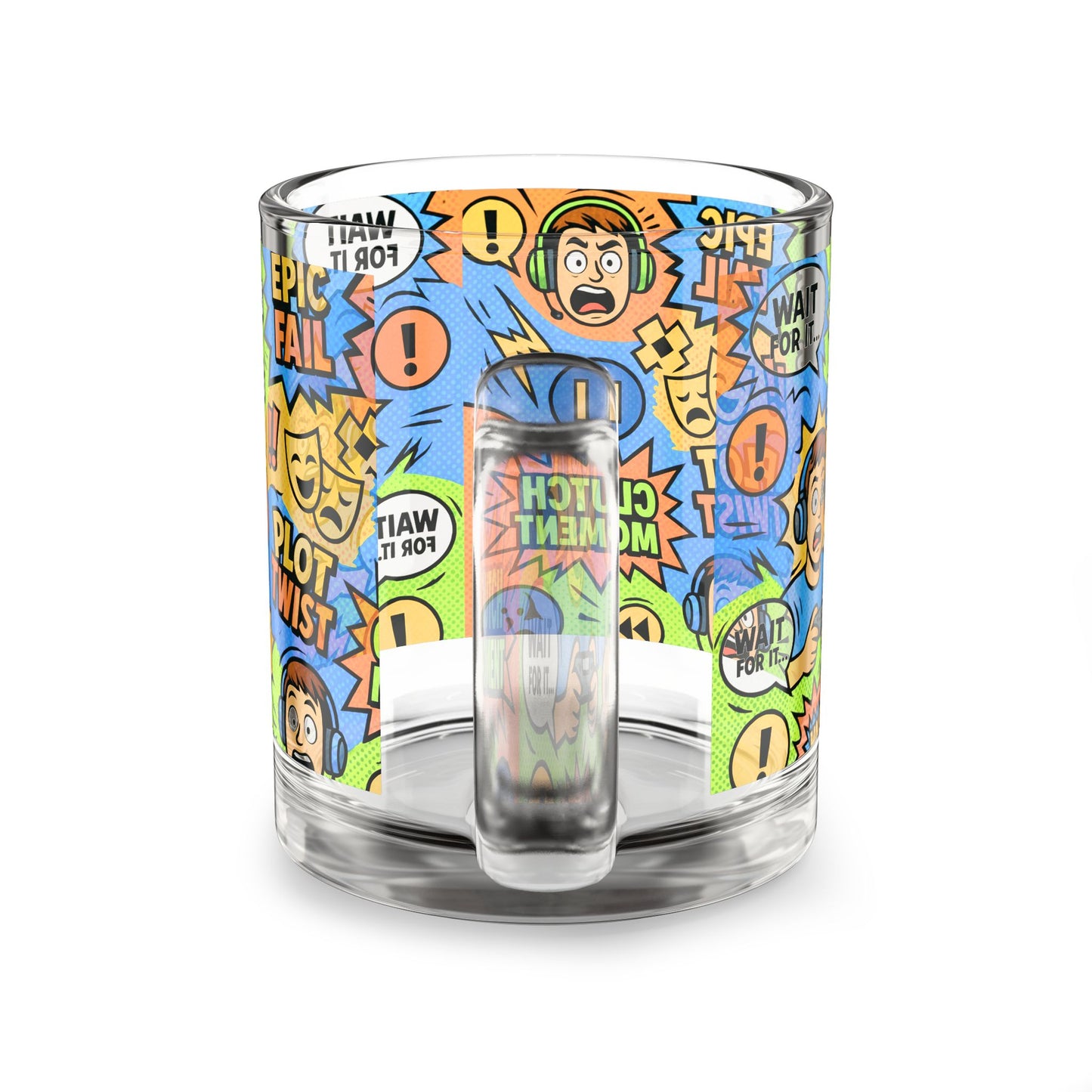 Funny Gamer Glass Mug, 10oz | Epic Fail & Plot Twist Coffee Cup, Gift for Gamers, Game Night Essentials