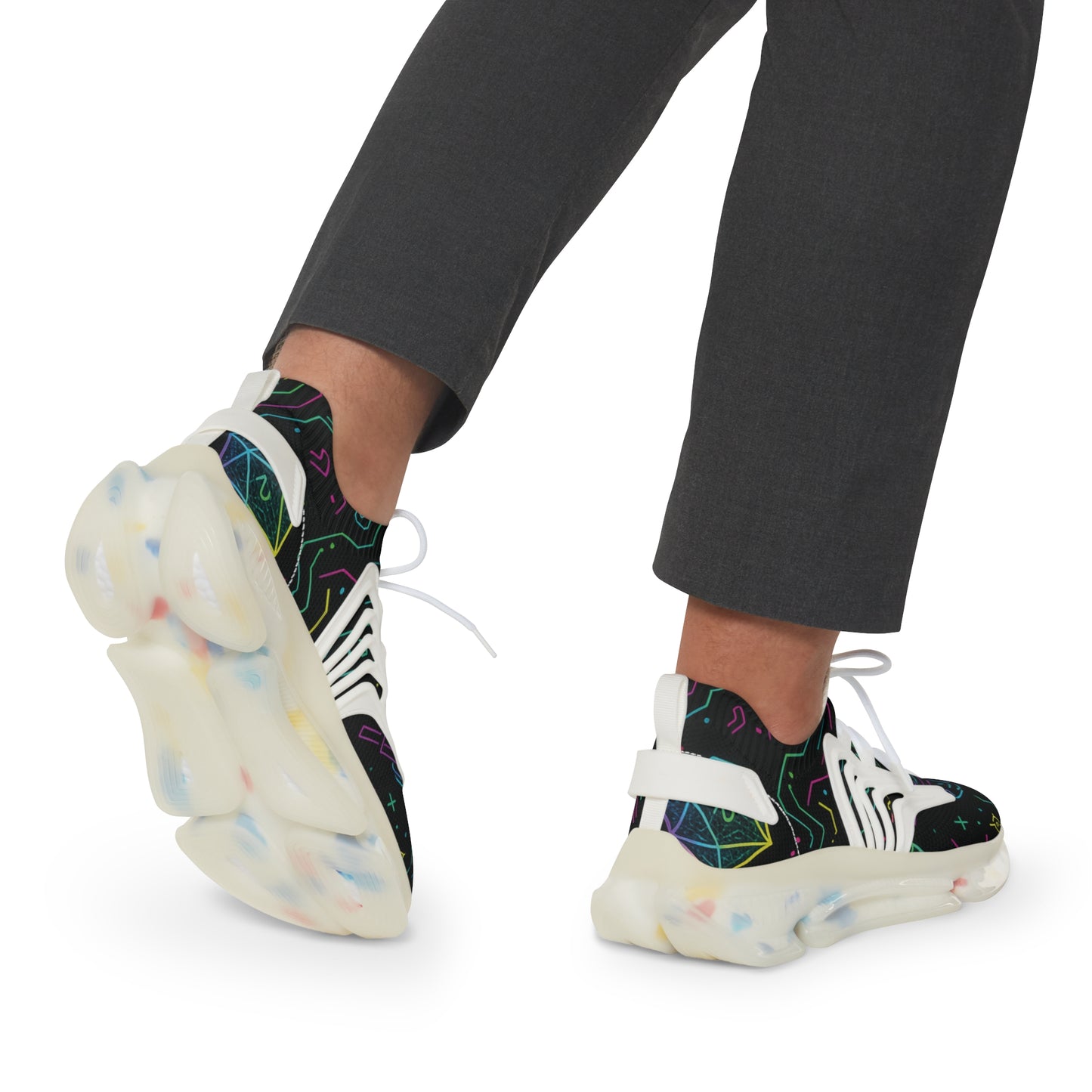 Vibrant Men's Mesh Sneakers | Trendy Sports Footwear, Casual Kicks, Unique Sneakers, Gift for Him, Fashionable Running Shoes