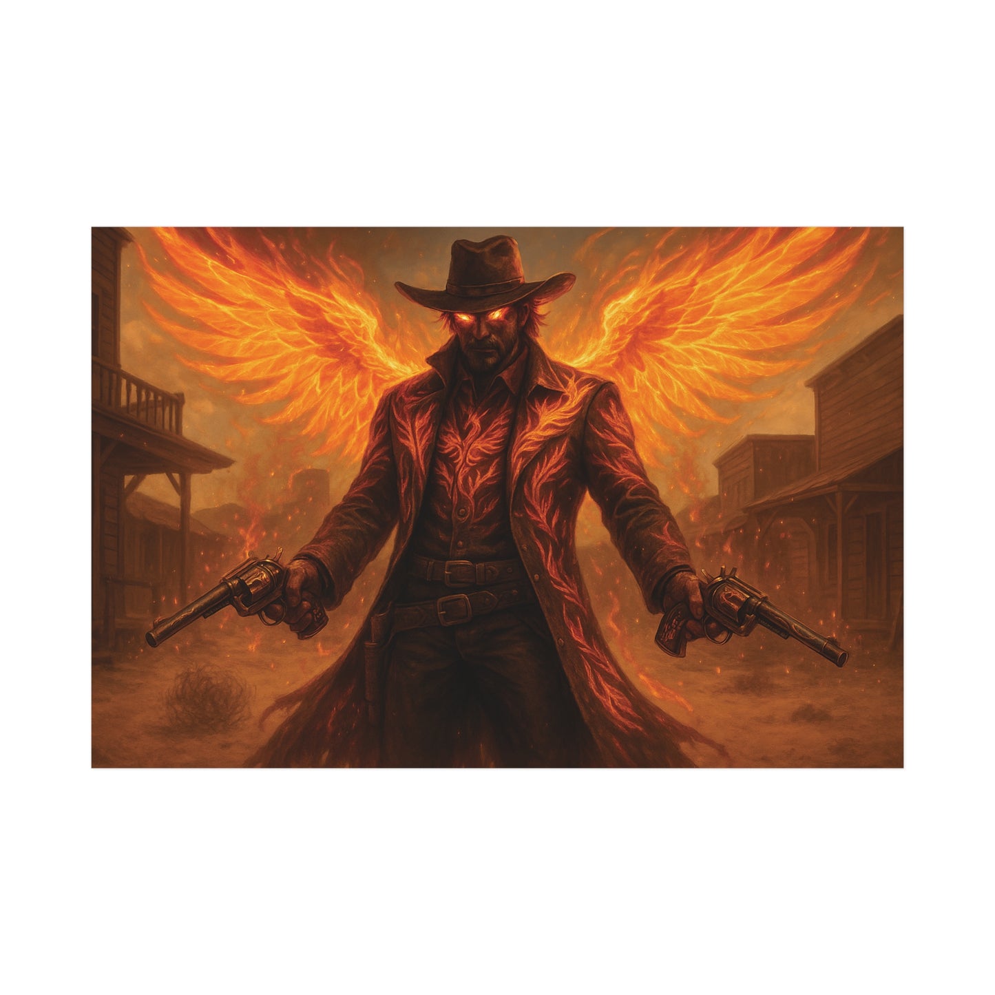 Fiery Angel Uncoated Poster, Wall Art Decor, Gothic Decor, Gift for Fantasy Lovers, Unique Home Decoration