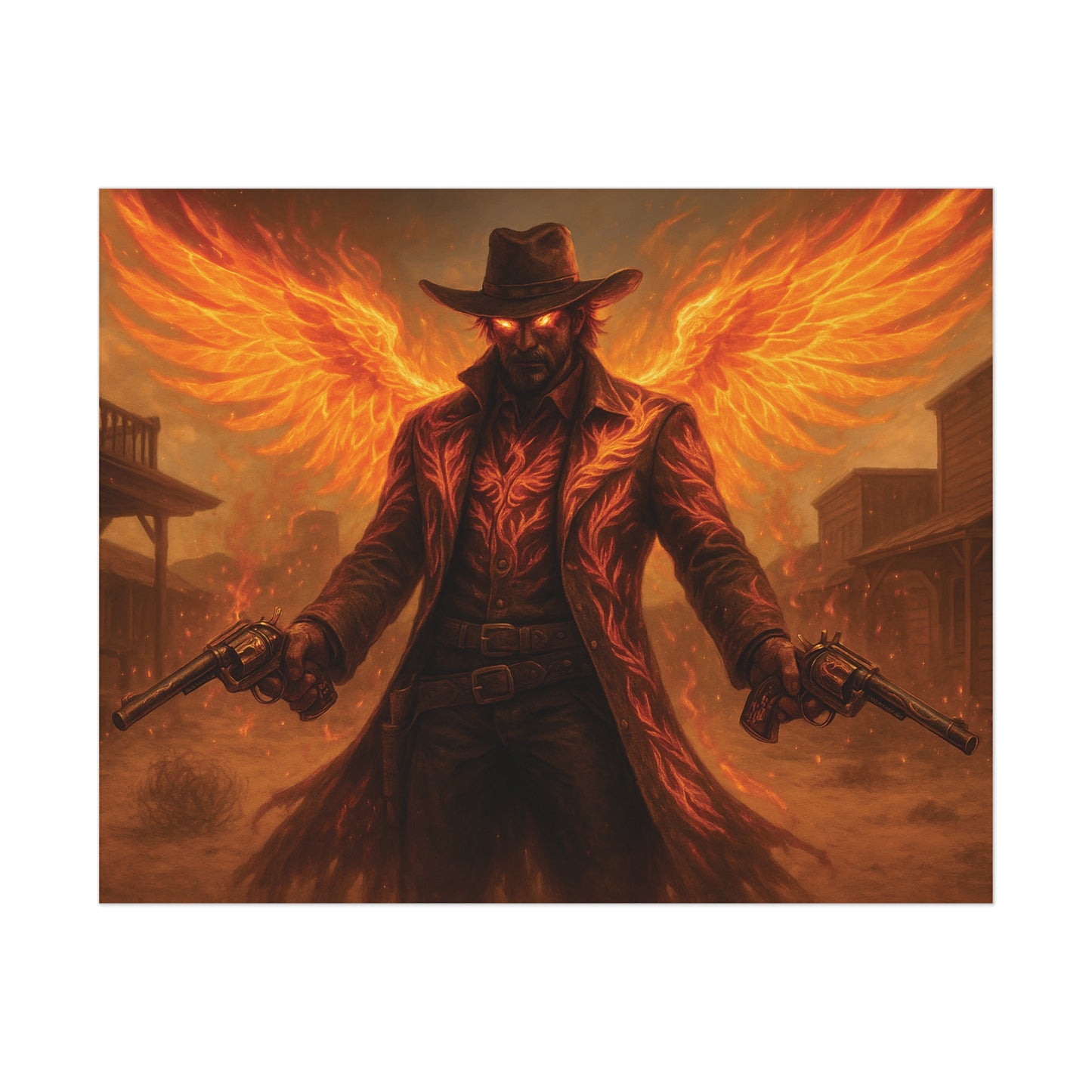Fiery Angel Uncoated Poster, Wall Art Decor, Gothic Decor, Gift for Fantasy Lovers, Unique Home Decoration