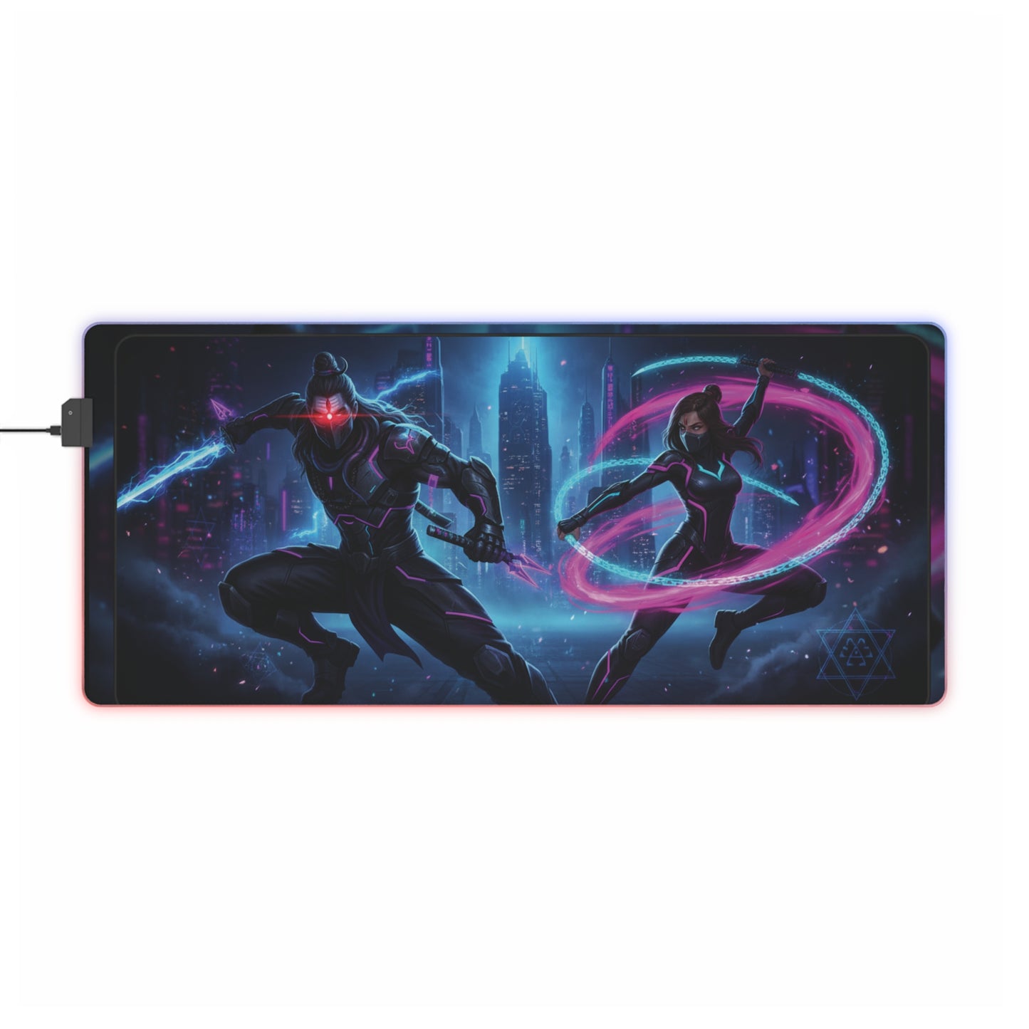 Cyberpunk Duo LED Gaming Mouse Pad — RGB Extended Desk Mat
