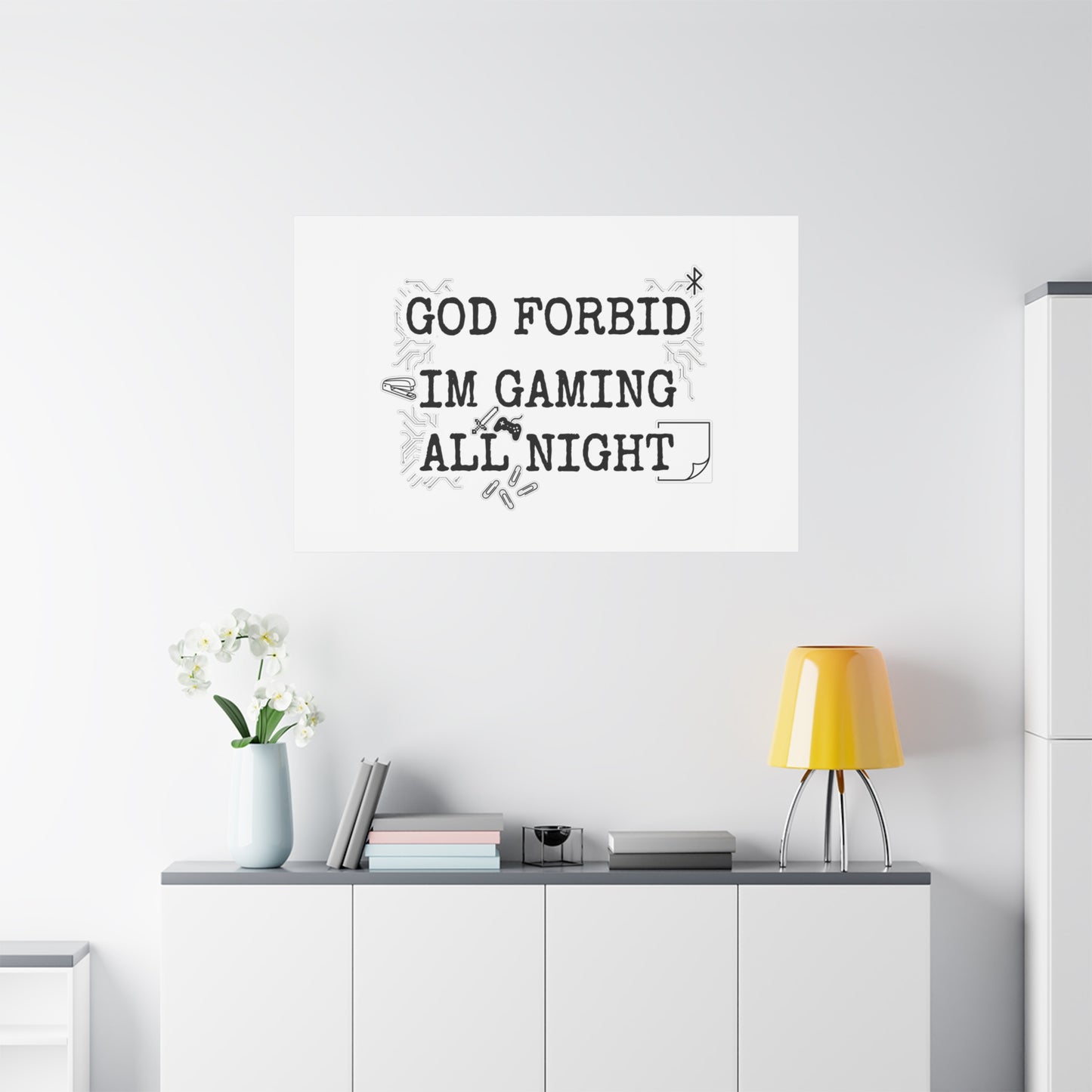 God Forbid I'm Gaming All Night Canvas | Sarcastic Office Humor, 90s Aesthetic
