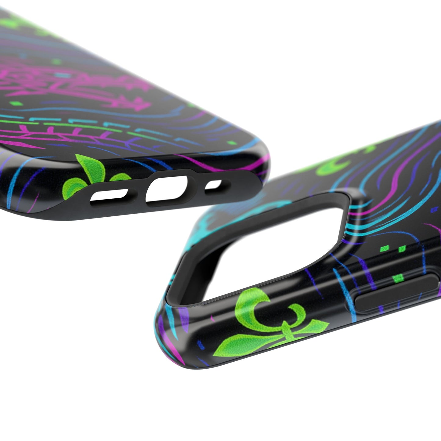 Dynamic Dragon Magnetic Phone Case | Colorful Floral Design | Gift for Gamers, Fantasy Lovers, Halloween, Unique Accessories