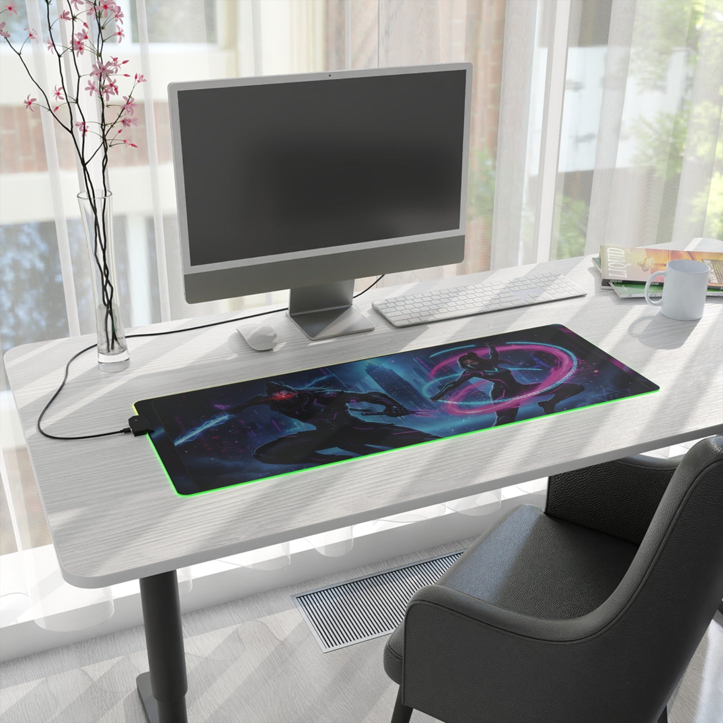 Cyberpunk Duo LED Gaming Mouse Pad — RGB Extended Desk Mat