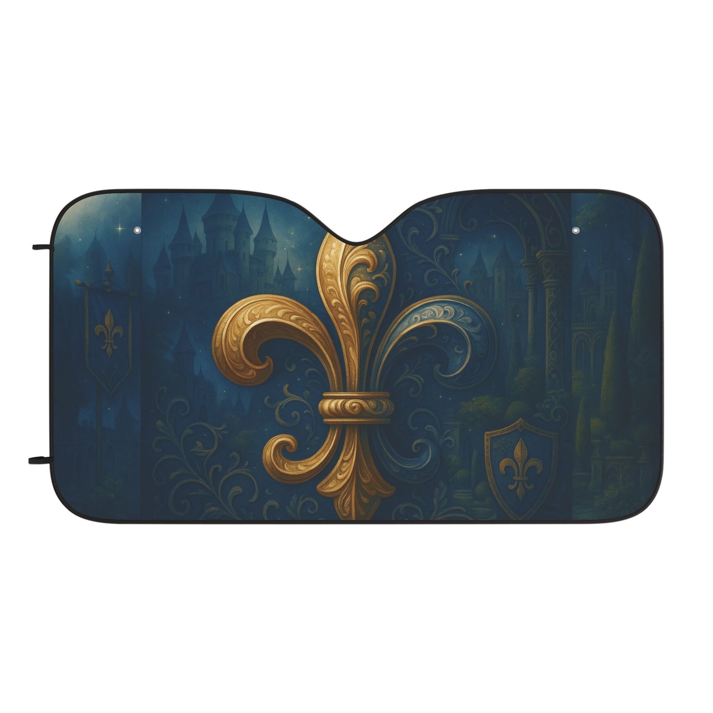Elegant Fleur-de-lis Car Sun Shades, Stylish Auto Accessories, Cover for UV Protection, Luxury Car Decor, Gifts for Her & Him