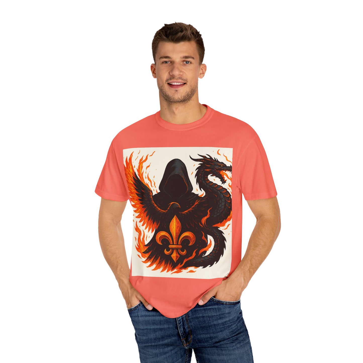 Bold Dragon and Phoenix Graphic Tee, Unisex T-Shirt for Fantasy Lovers, Unique Gift for Birthdays, Casual Wear, Graphic Shirt
