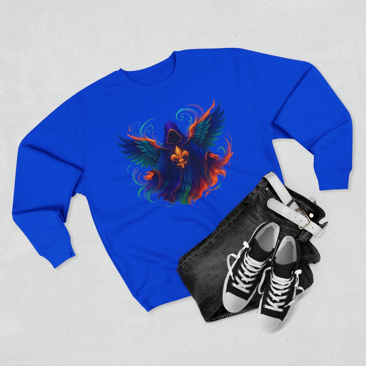 Mystical Angel Sweatshirt - Cozy Apparel, Unisex Crewneck, Spiritual Gift, Boho Style, Unique Graphic Design