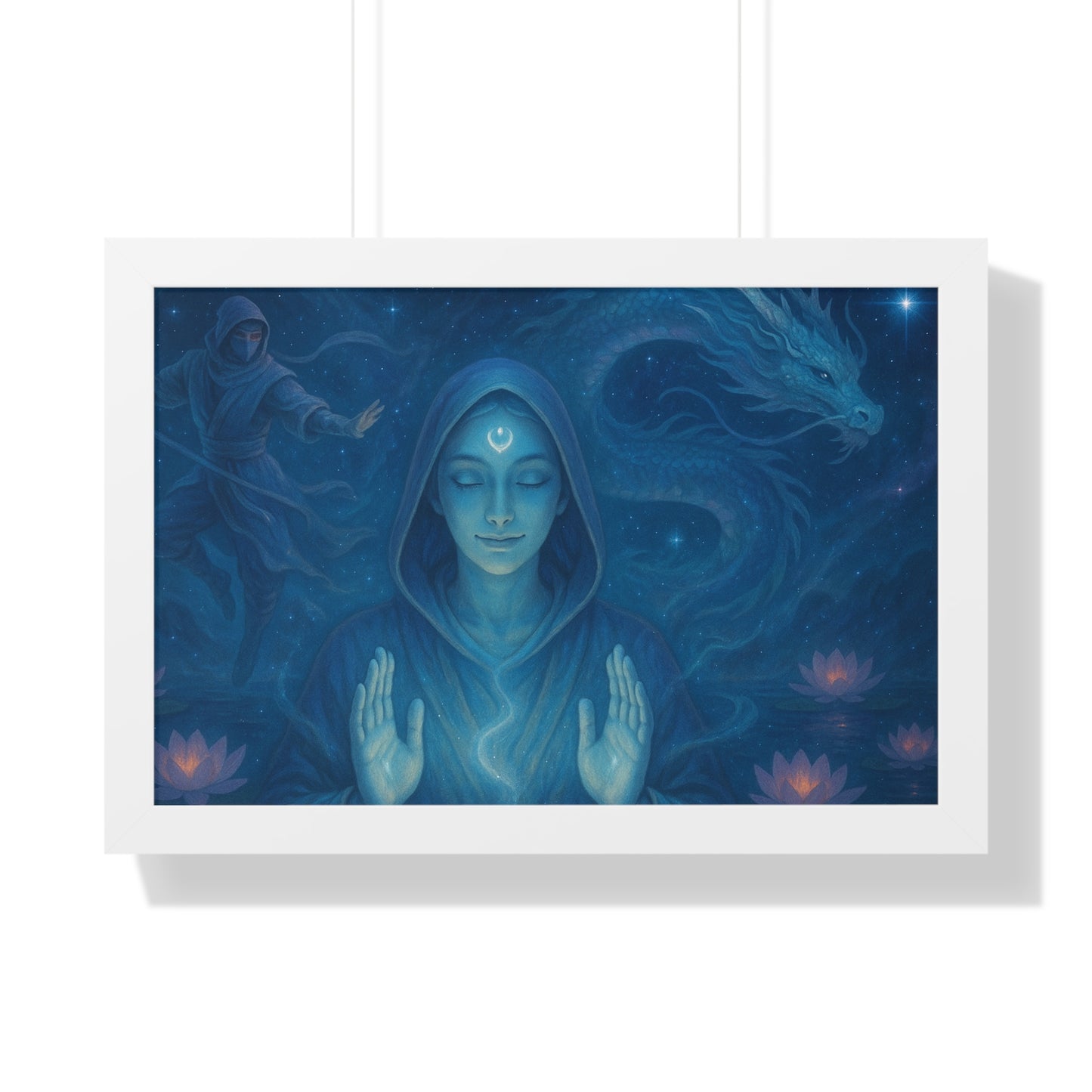 Mystical Framed Poster, Spiritual Wall Art, Meditative Decor, Fantasy Artwork, Mindfulness Gift, Home Aesthetic