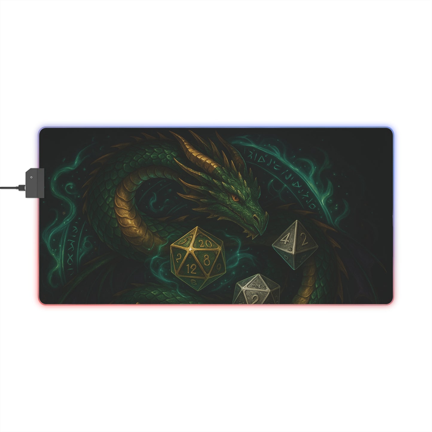 LED Gaming Mouse Pad with Dragon Design - Perfect for Gamers, Dungeons & Dragons, Gaming Setup, Gifts, Room Decor