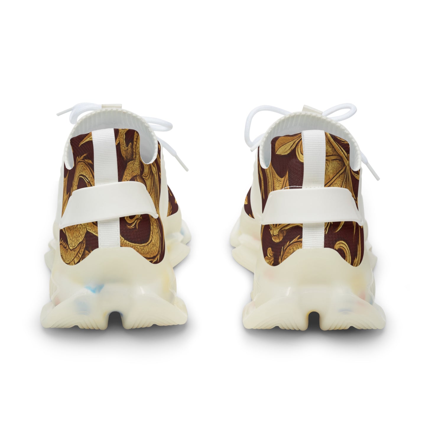 Stylish Men's Mesh Sneakers with Elegant Golden Dragon Design, Fitness Shoe, Casual Kick, Gift for Him, Trendy Footwear