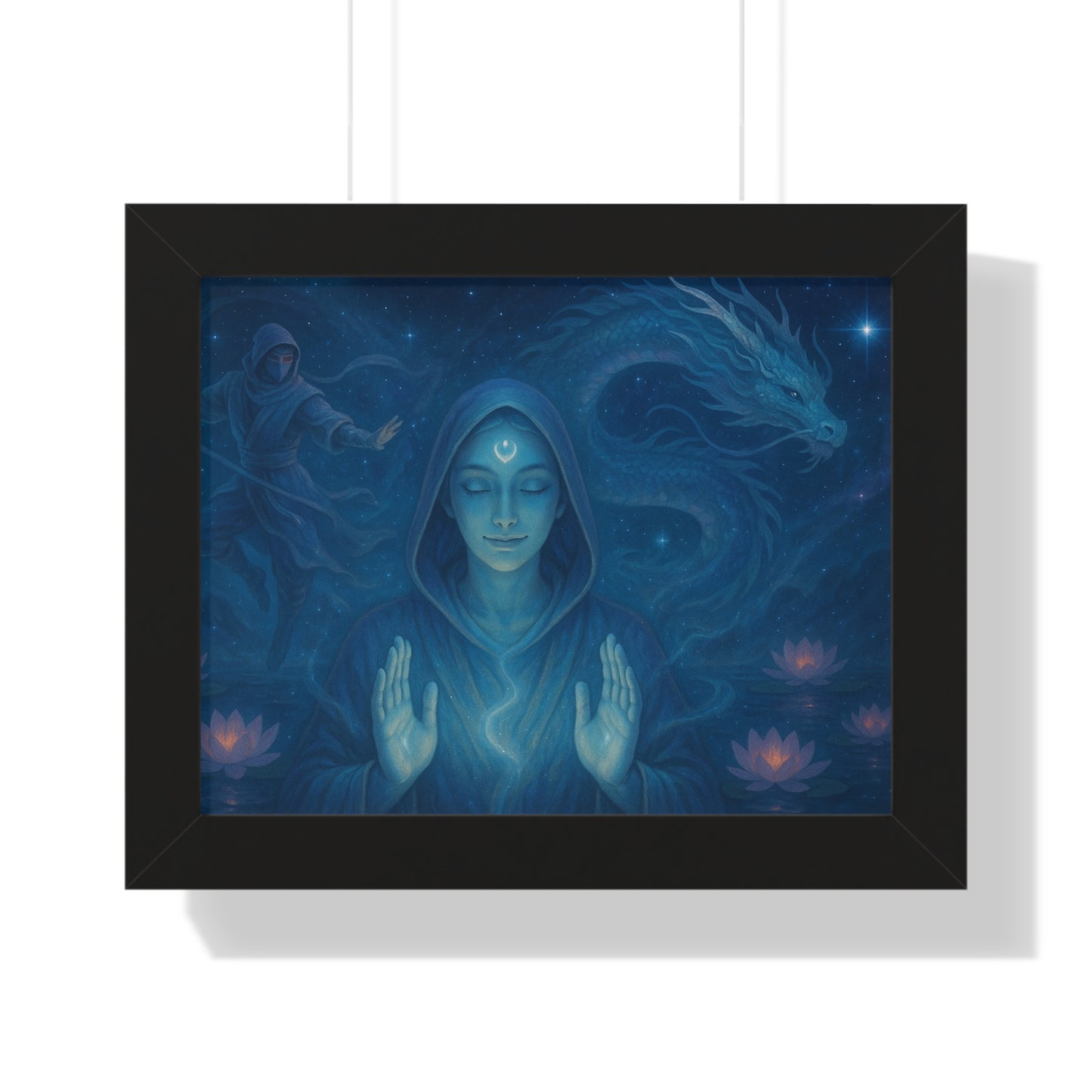Mystical Framed Poster, Spiritual Wall Art, Meditative Decor, Fantasy Artwork, Mindfulness Gift, Home Aesthetic