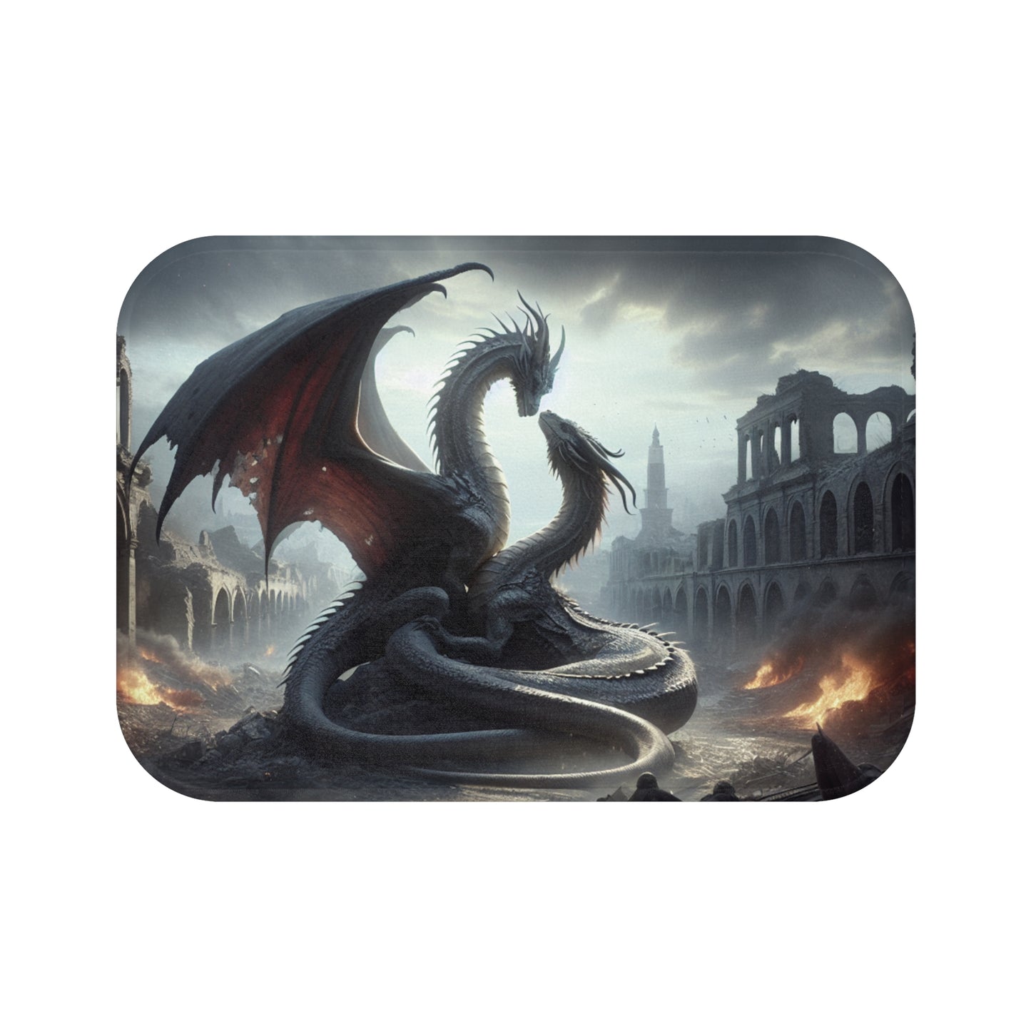 Majestic Dragon Bath Mat - Fantasy Decor, Dragon Lovers Gift, Bathroom Accessory, Home Decor, Unique Bath Rug