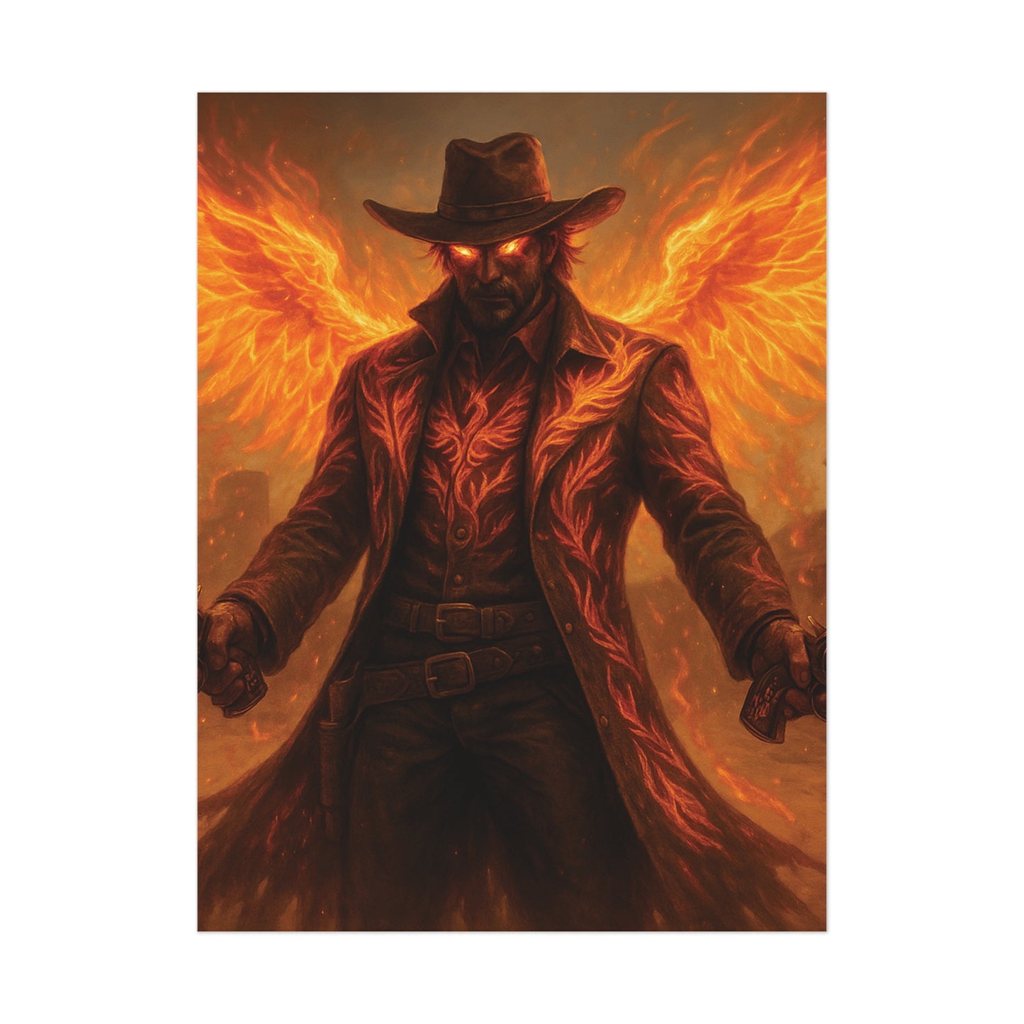 Fiery Angel Uncoated Poster, Wall Art Decor, Gothic Decor, Gift for Fantasy Lovers, Unique Home Decoration