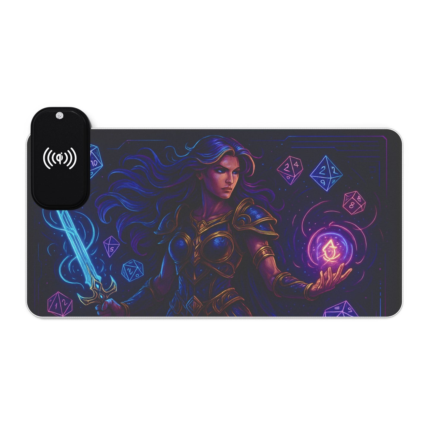 LED Gaming Mouse Pad, Wireless Charging, RGB Backlight, Computer Desk Accessories, Gaming Gifts, PC Setup Decor