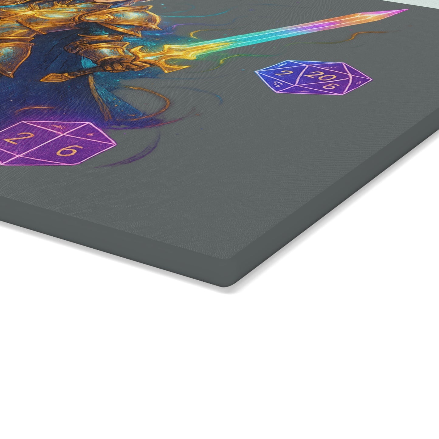 Fantasy-Themed Glass Cutting Board – Ideal for Gamers, Gifts for D&D Lovers, Kitchen Decor, Unique Food Prep
