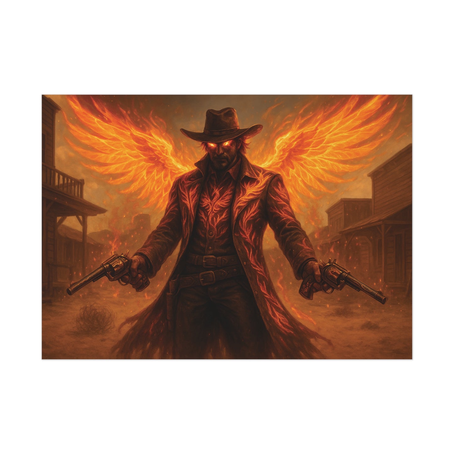 Fiery Angel Uncoated Poster, Wall Art Decor, Gothic Decor, Gift for Fantasy Lovers, Unique Home Decoration
