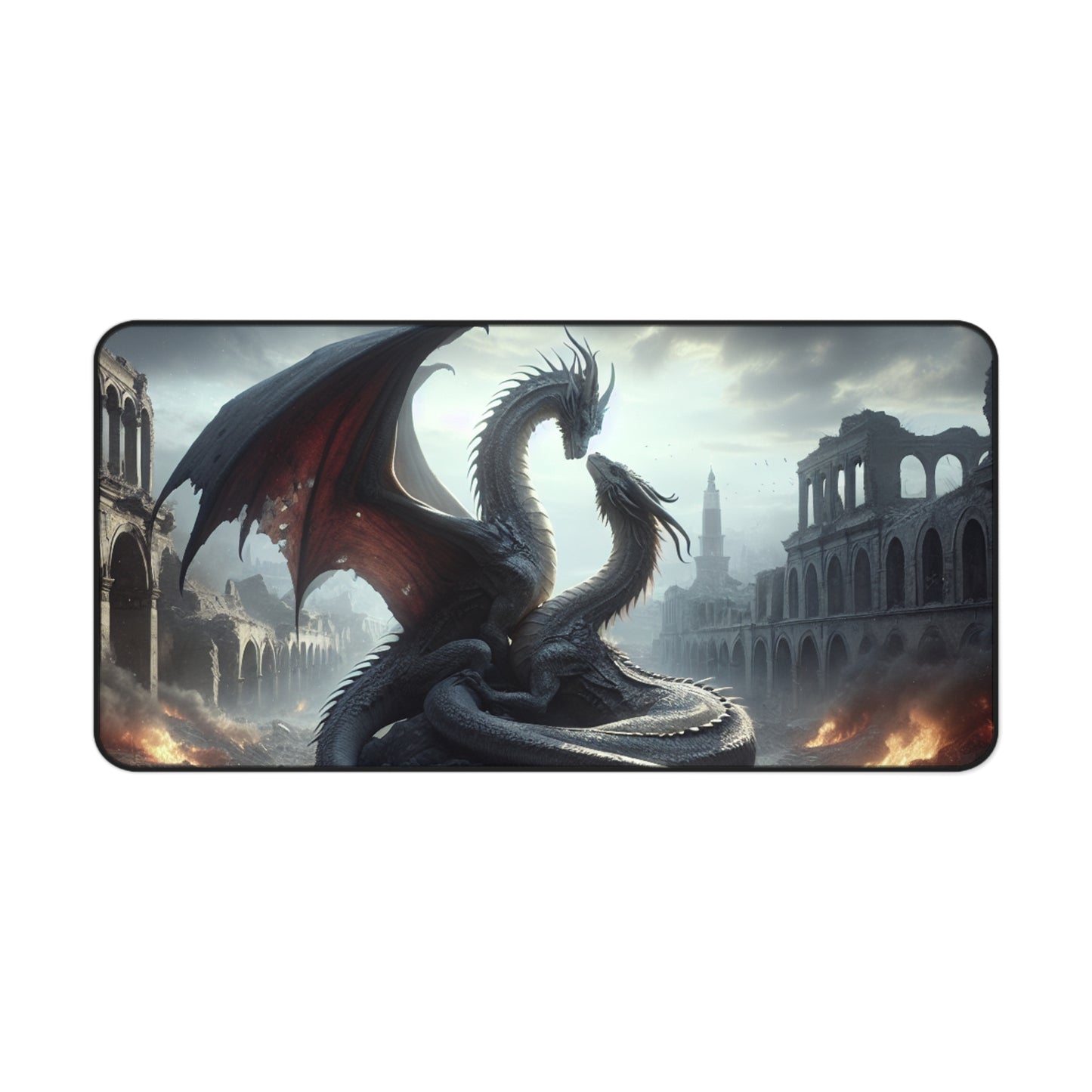 Fantasy-Themed Desk Mat with Dragon Design, Gaming Mouse Pad, Office Decor, Gifts for Gamers, Unique Workstation Accessory
