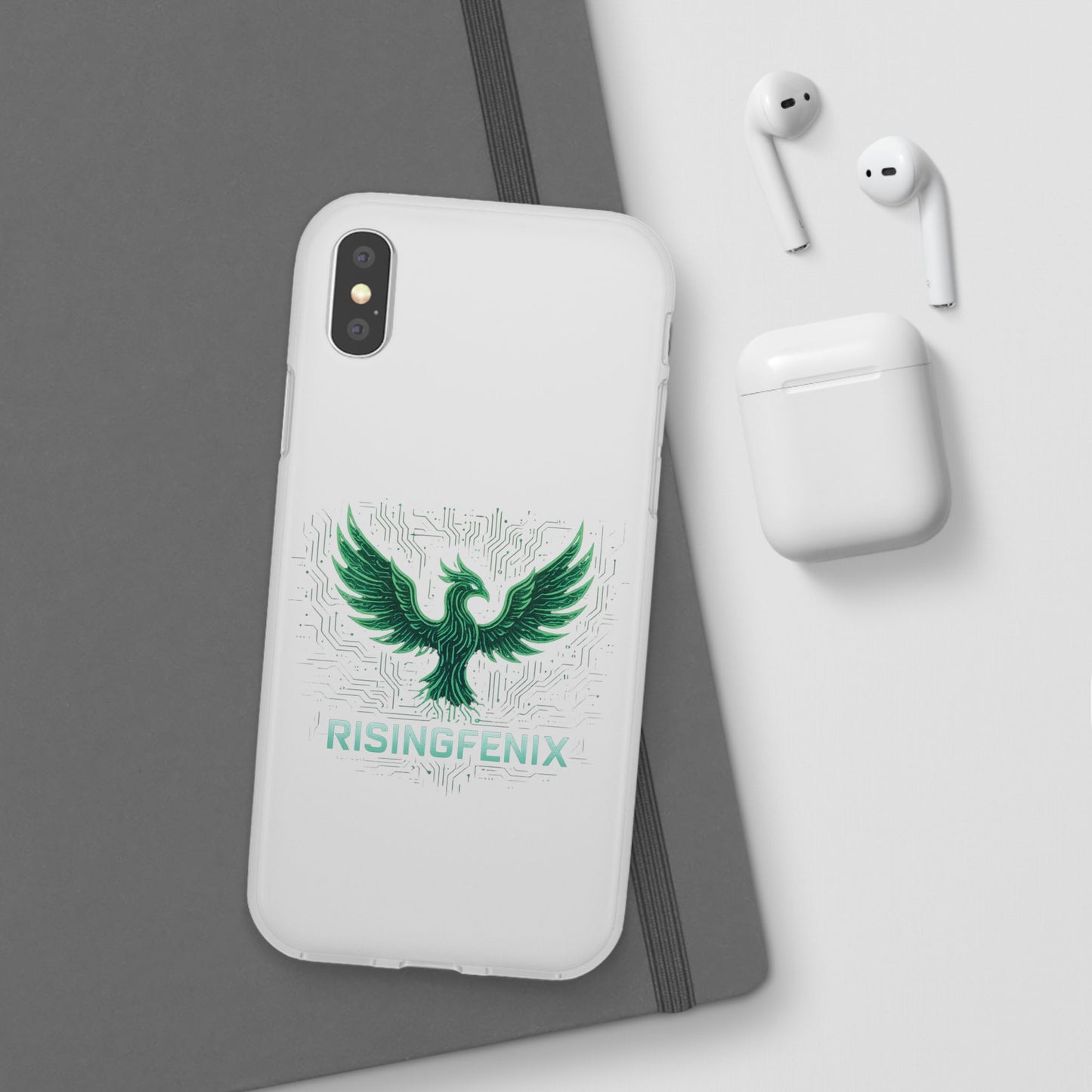 Phoenix Rising Flexi Case, Stylish Phone Cover, Trendy Tech Accessory, Gift for Tech Lovers, Unique Protector