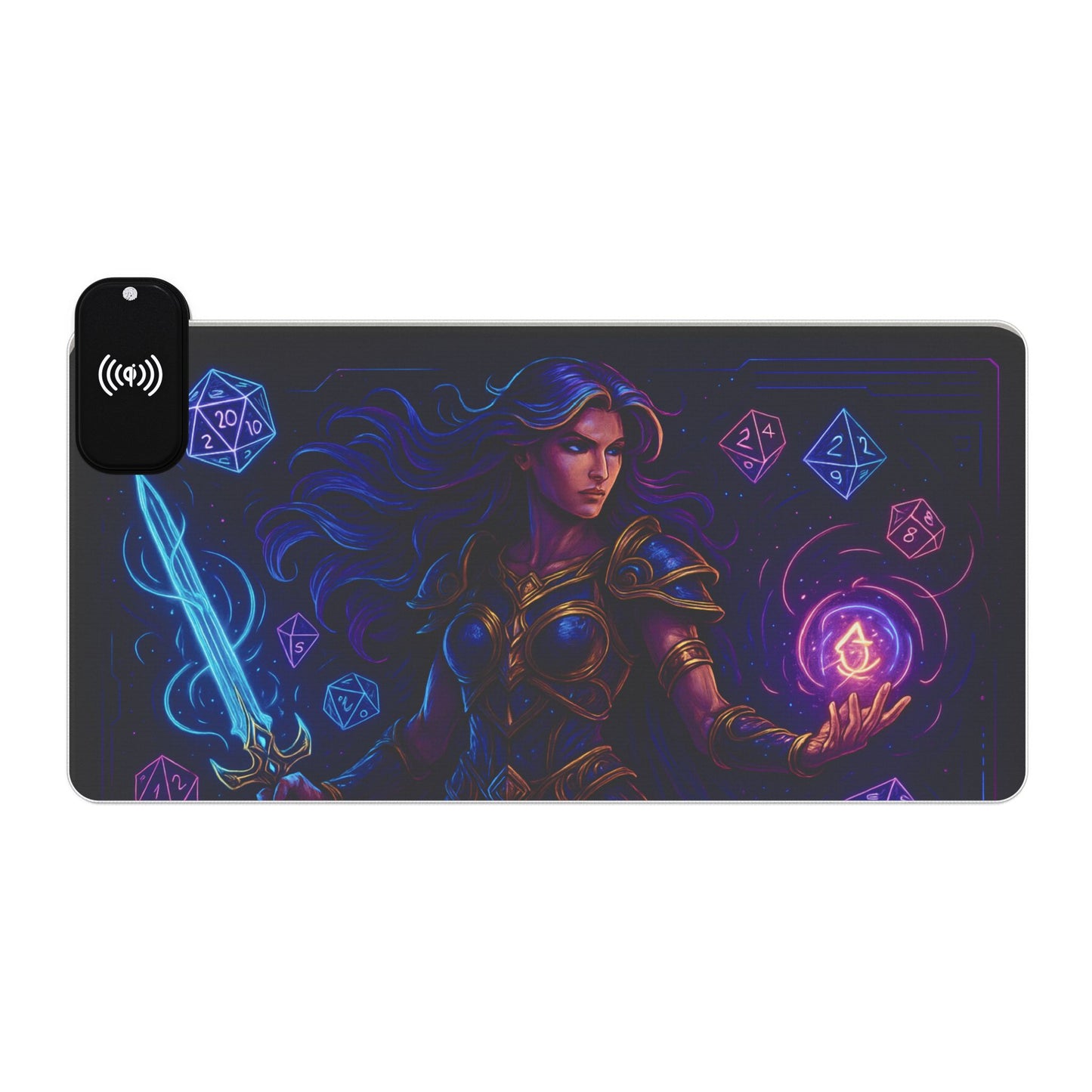 LED Gaming Mouse Pad, Wireless Charging, RGB Backlight, Computer Desk Accessories, Gaming Gifts, PC Setup Decor