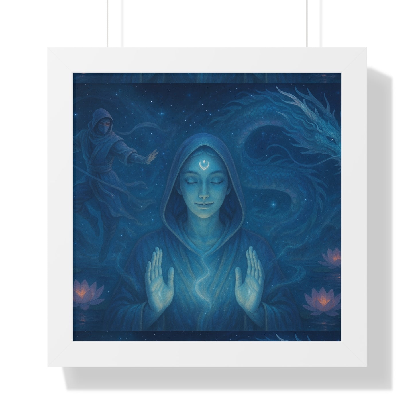 Mystical Framed Poster, Spiritual Wall Art, Meditative Decor, Fantasy Artwork, Mindfulness Gift, Home Aesthetic