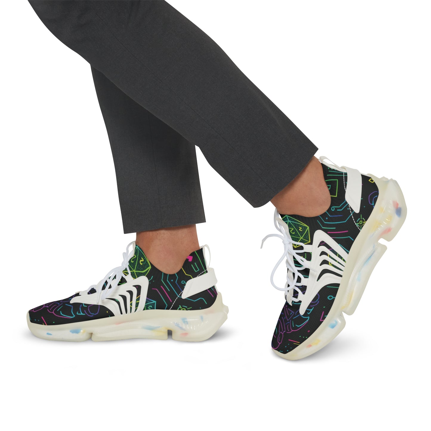 Vibrant Men's Mesh Sneakers | Trendy Sports Footwear, Casual Kicks, Unique Sneakers, Gift for Him, Fashionable Running Shoes