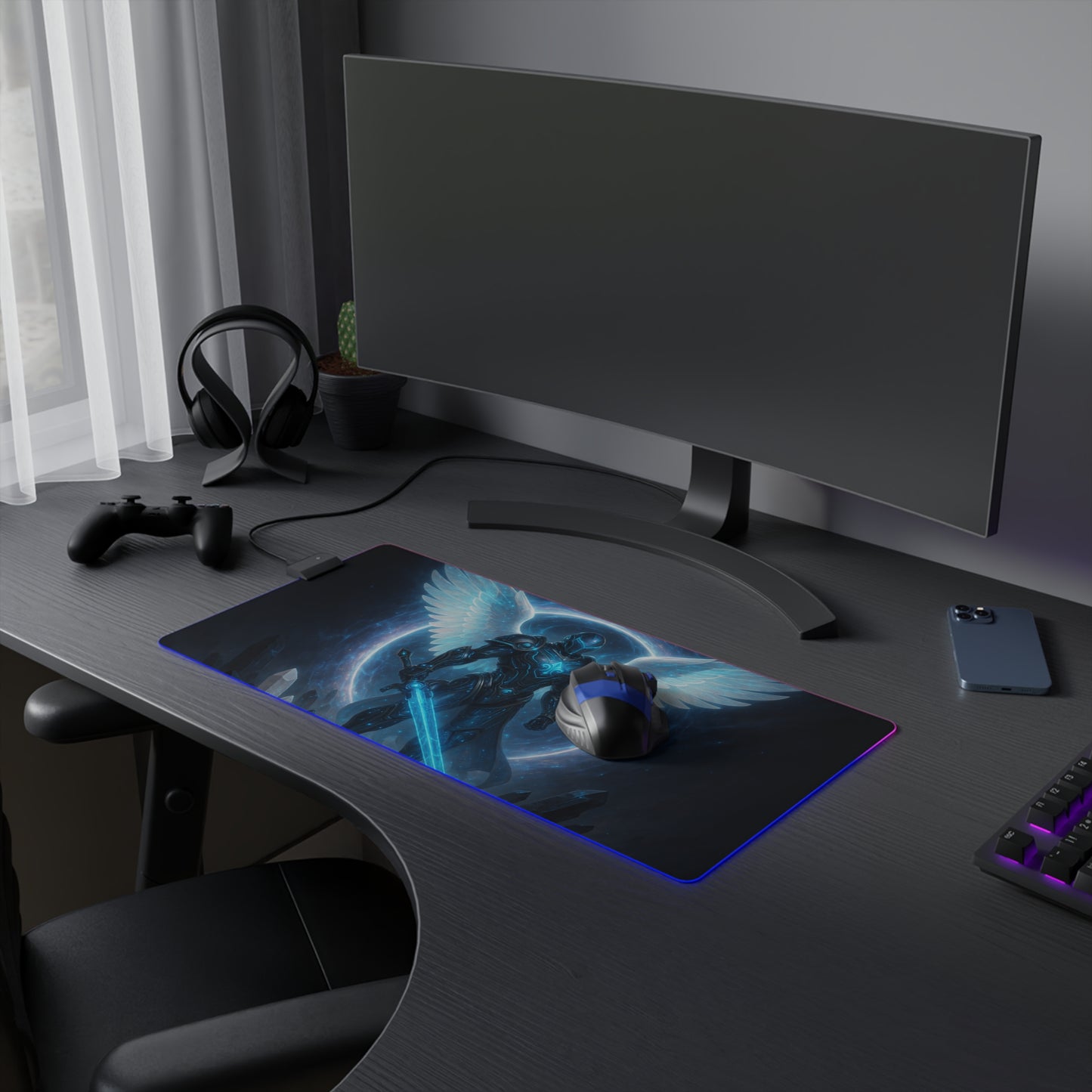Illuminated Gaming Mouse Pad - RGB LED Desk Mat, Gamer Gift, Desk Decor, Video Game Accessories, Unique Office Supplies