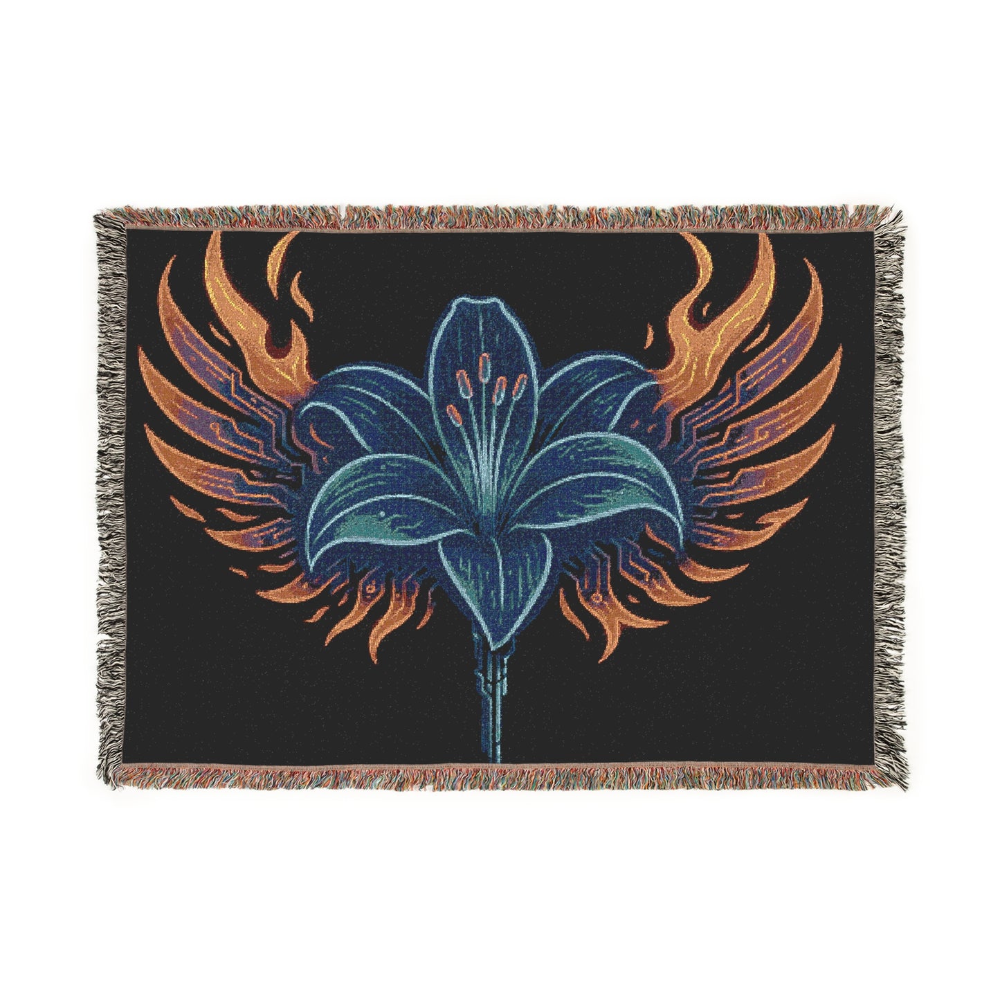 Artistic Woven Blanket with Floral Design, Cozy Home Decor for All Occasions, Perfect for Relaxing, Gifts for Housewarming, Bohemian Throws
