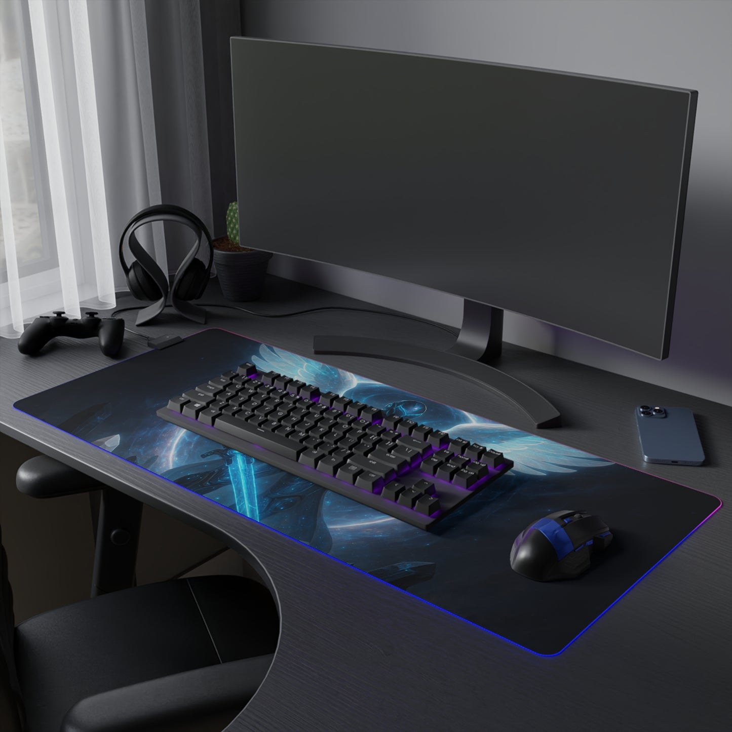 Illuminated Gaming Mouse Pad - RGB LED Desk Mat, Gamer Gift, Desk Decor, Video Game Accessories, Unique Office Supplies