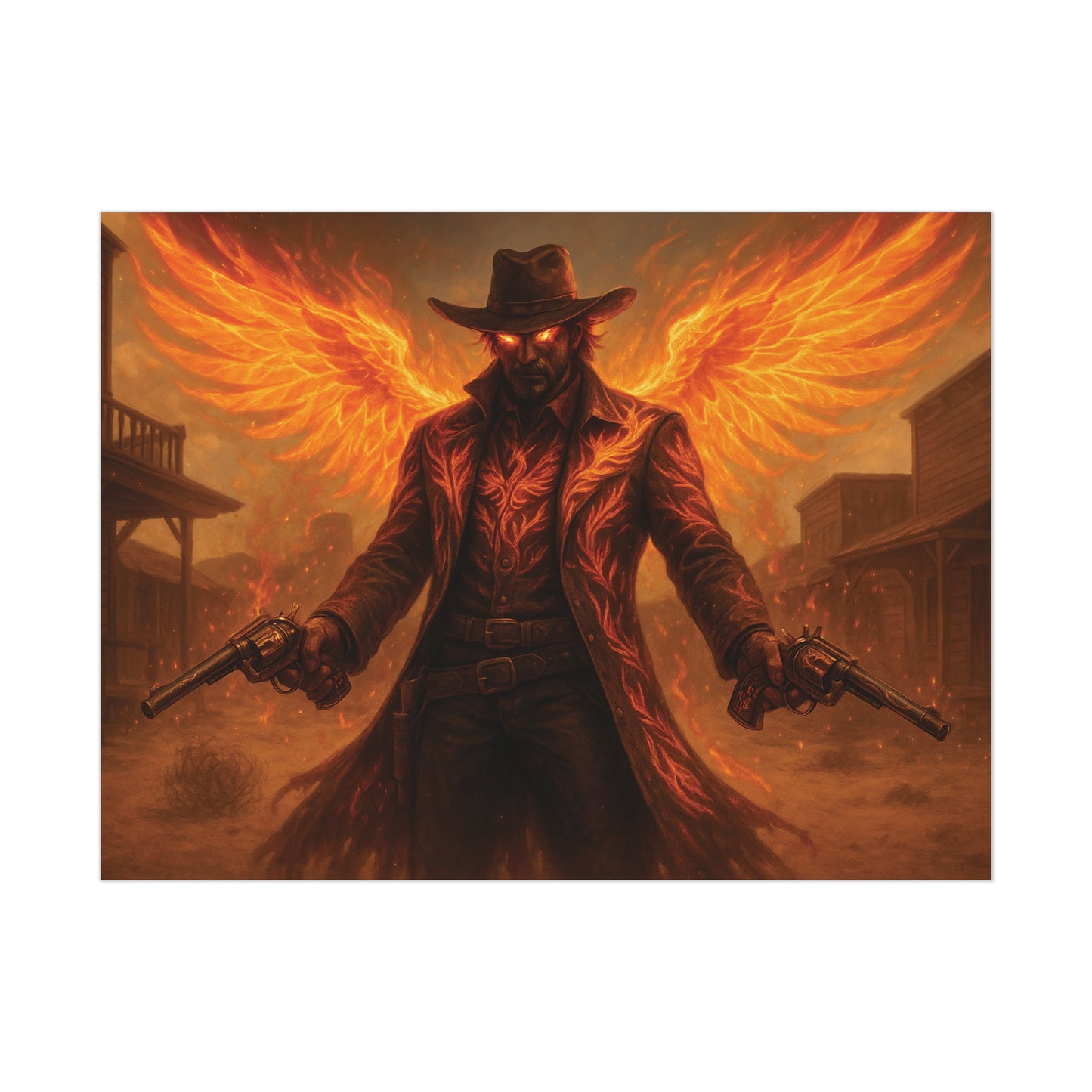 Fiery Angel Uncoated Poster, Wall Art Decor, Gothic Decor, Gift for Fantasy Lovers, Unique Home Decoration