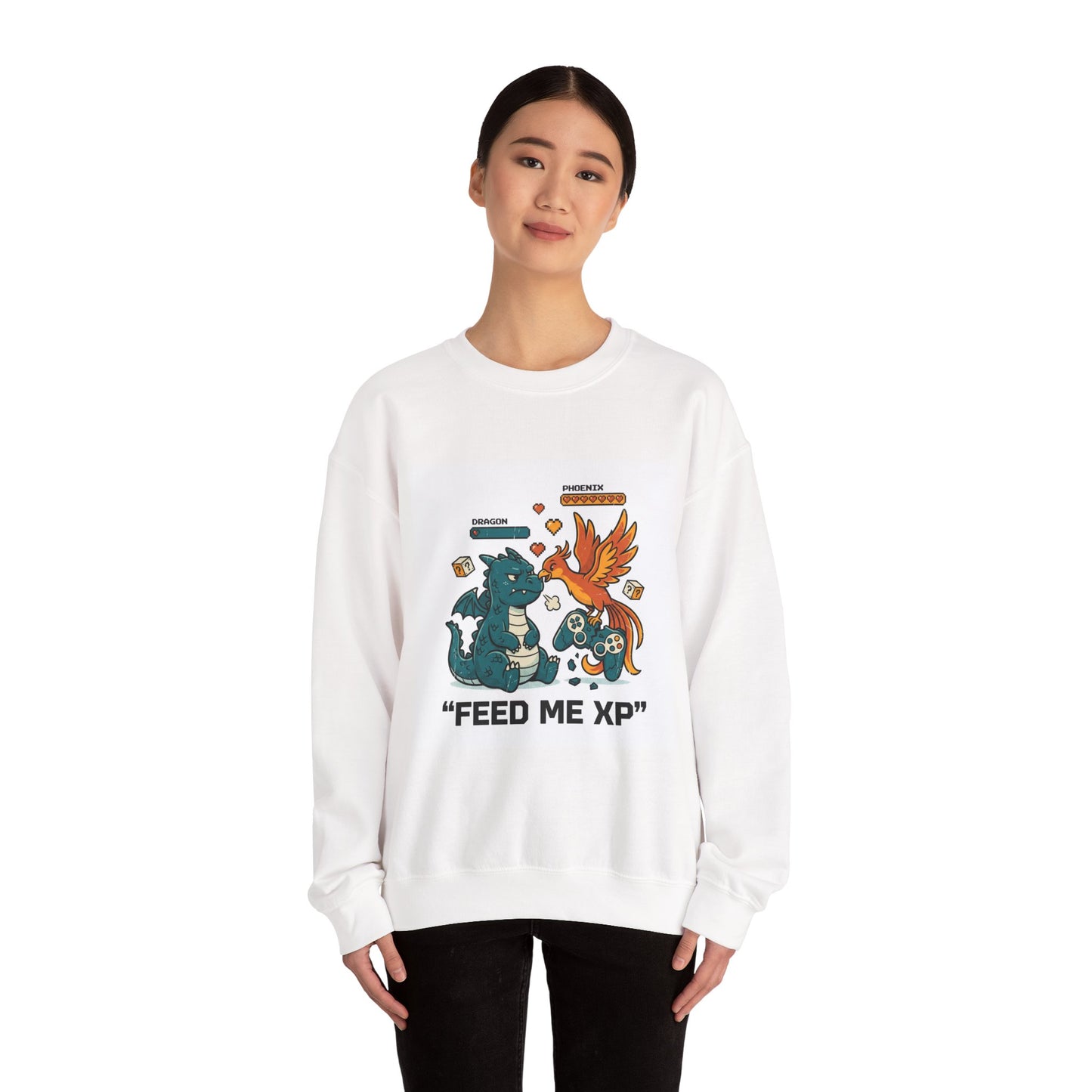 Feed Me XP Crewneck Sweatshirt | Crash Out meme, neon streetwear