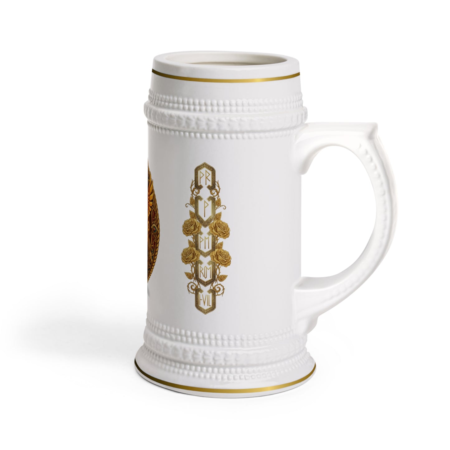 Phoenix Crest Beer Stein – Vintage Mythical Firebird Mug for Beer Lovers