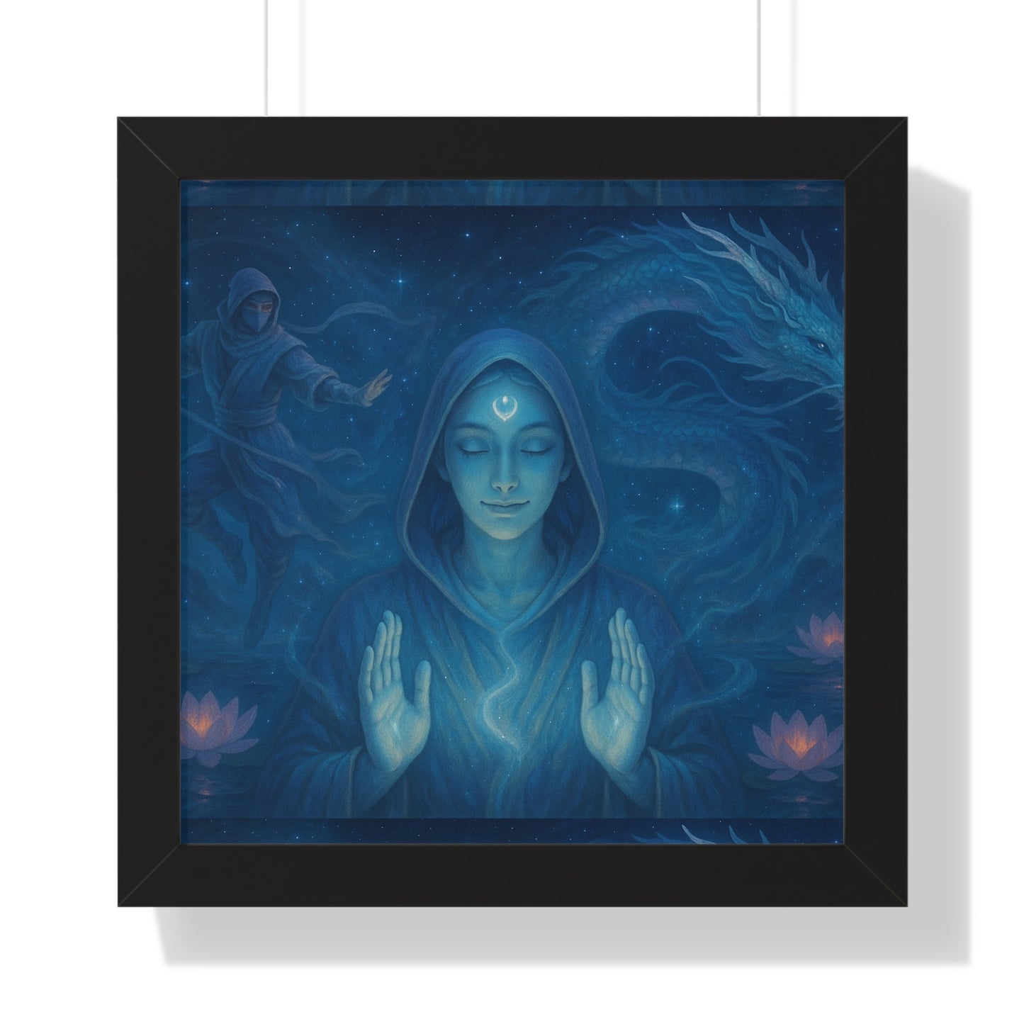 Mystical Framed Poster, Spiritual Wall Art, Meditative Decor, Fantasy Artwork, Mindfulness Gift, Home Aesthetic