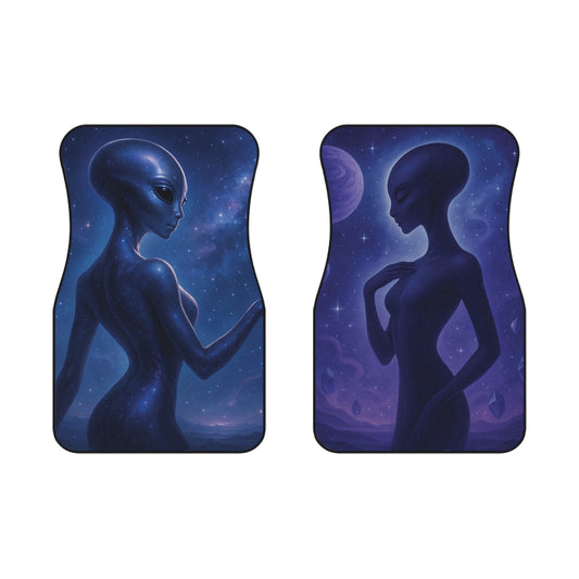 Alien-Inspired Car Mats, Futuristic Car Accessories, Space-Themed Floor Mats, Unique Gifts for Sci-Fi Fans, Edgy Car Decor