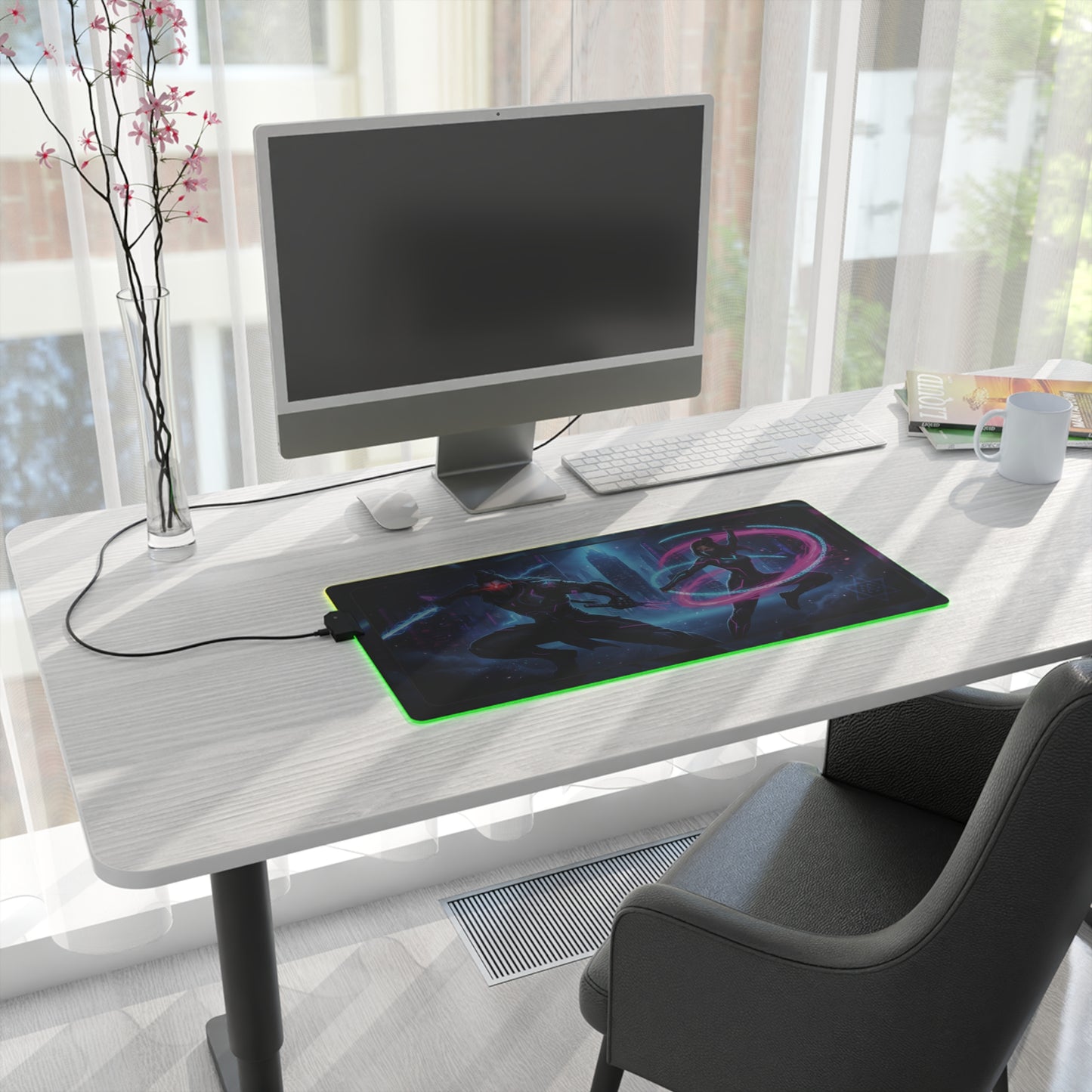 Cyberpunk Duo LED Gaming Mouse Pad — RGB Extended Desk Mat