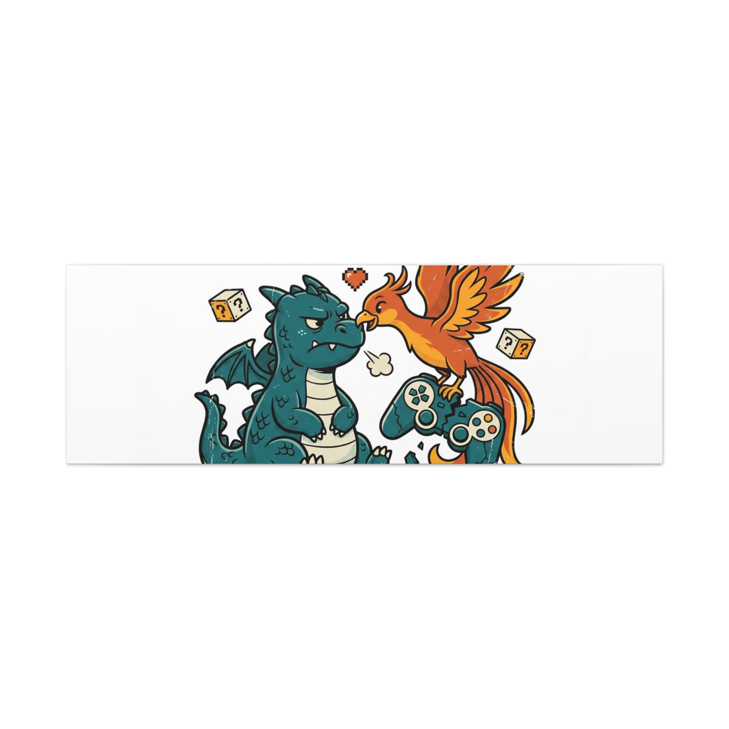 Feed Me XP Canvas | Gamer Dragon Phoenix Wall Art, Neon Meme Skate Style