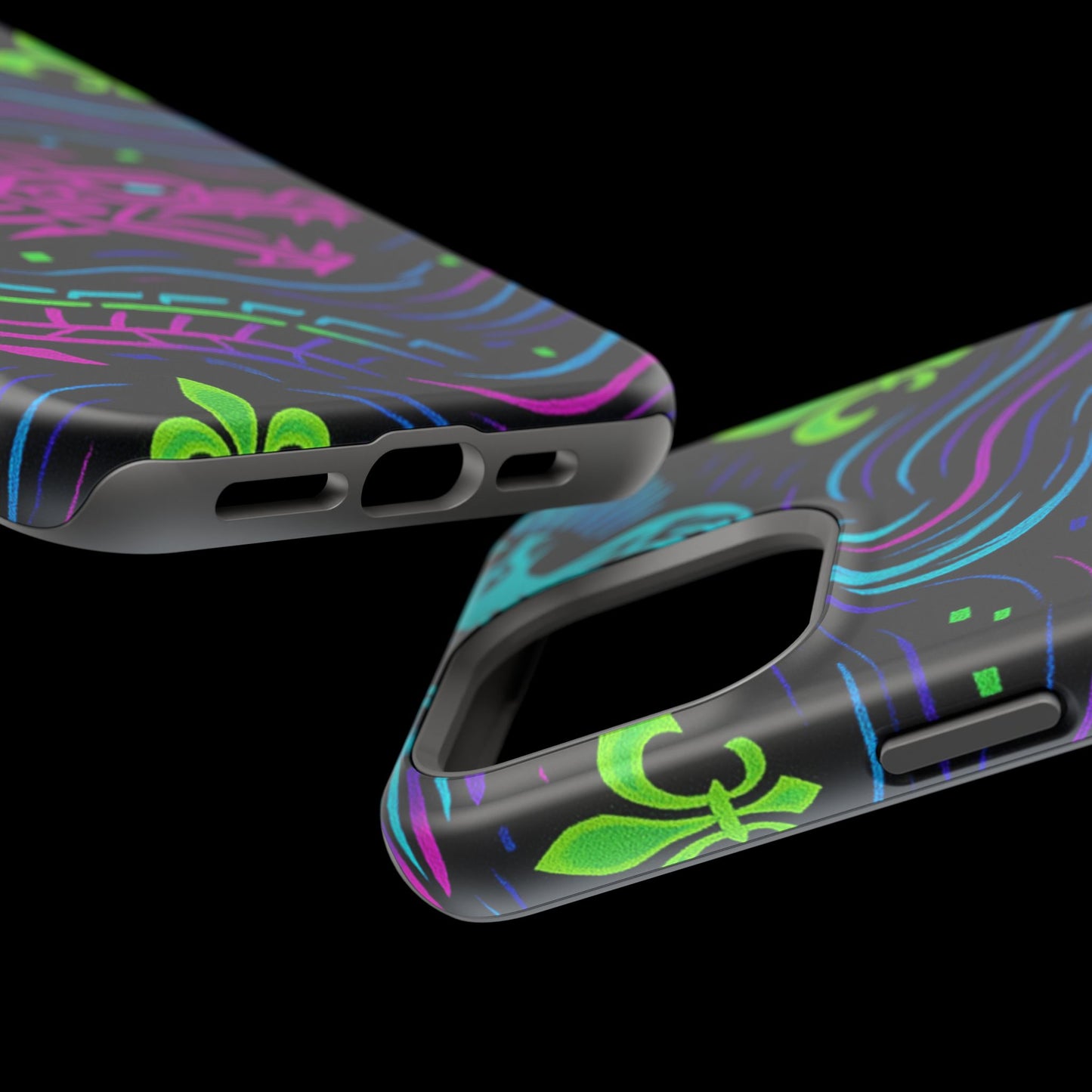 Dynamic Dragon Magnetic Phone Case | Colorful Floral Design | Gift for Gamers, Fantasy Lovers, Halloween, Unique Accessories