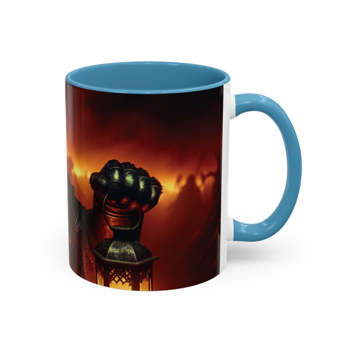 Fierce Knight Accent Coffee Mug | Unique Gift for Fantasy Lovers, Dark Aesthetic Decor, Gamer Essentials, Office Cup, Medieval Art