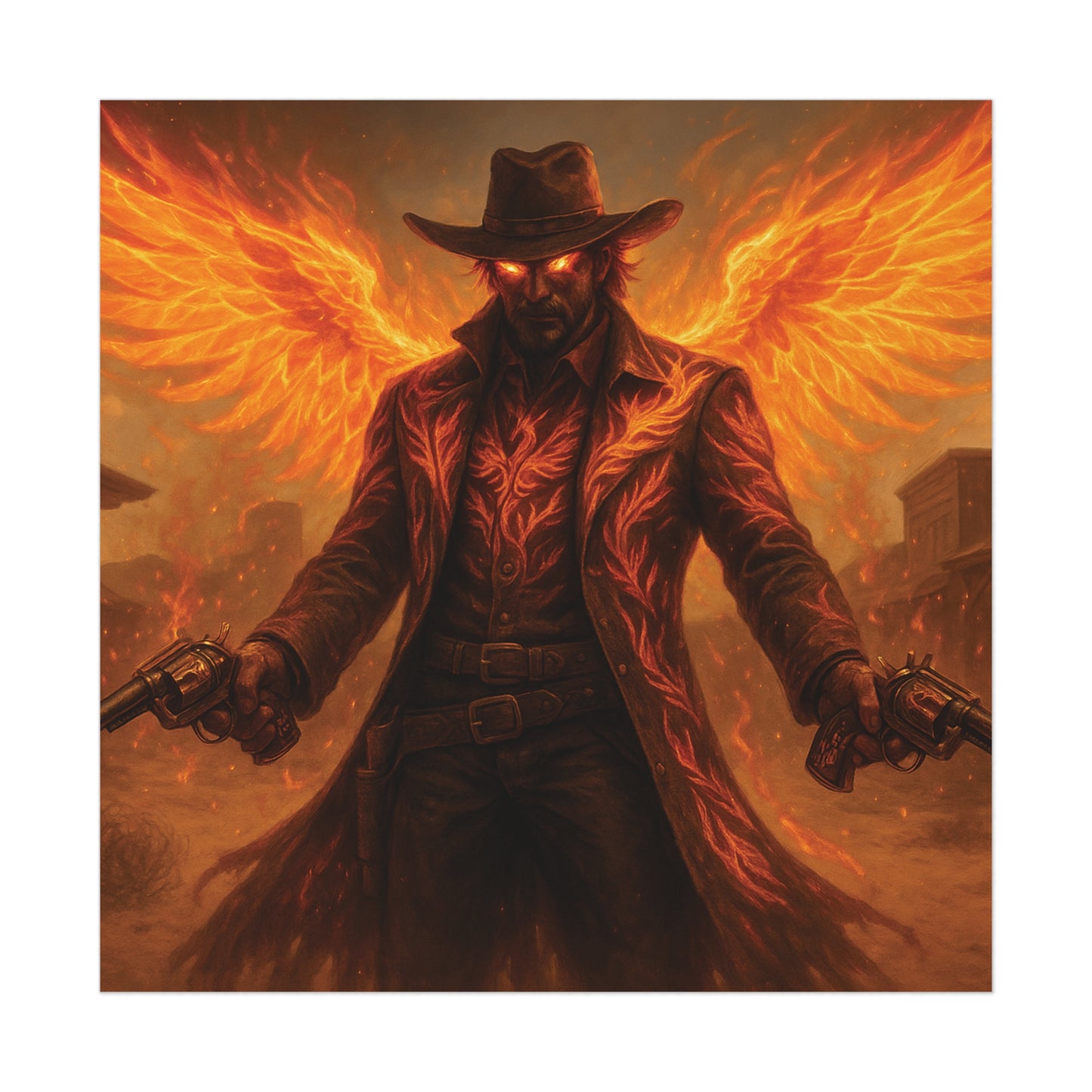 Fiery Angel Uncoated Poster, Wall Art Decor, Gothic Decor, Gift for Fantasy Lovers, Unique Home Decoration