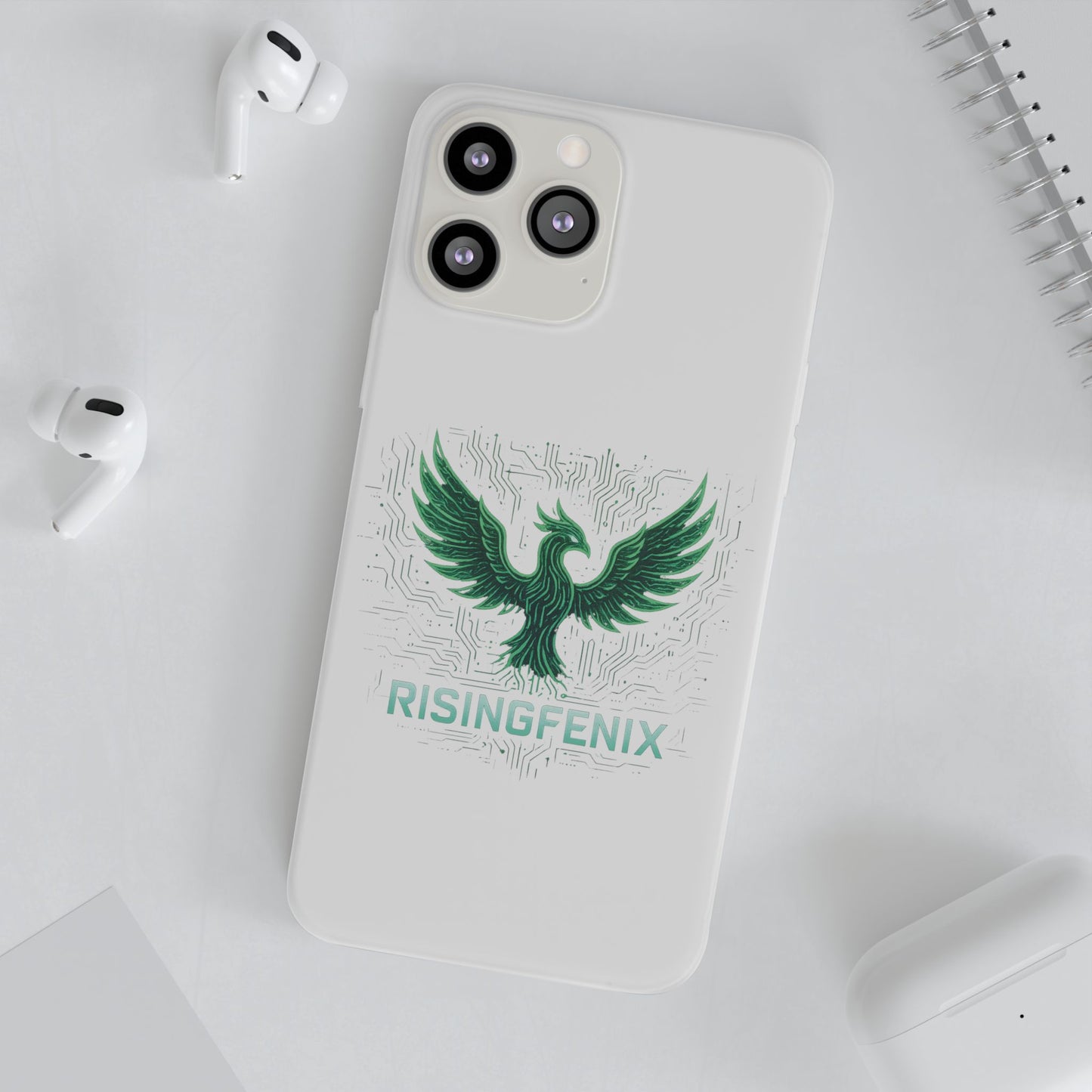 Phoenix Rising Flexi Case, Stylish Phone Cover, Trendy Tech Accessory, Gift for Tech Lovers, Unique Protector