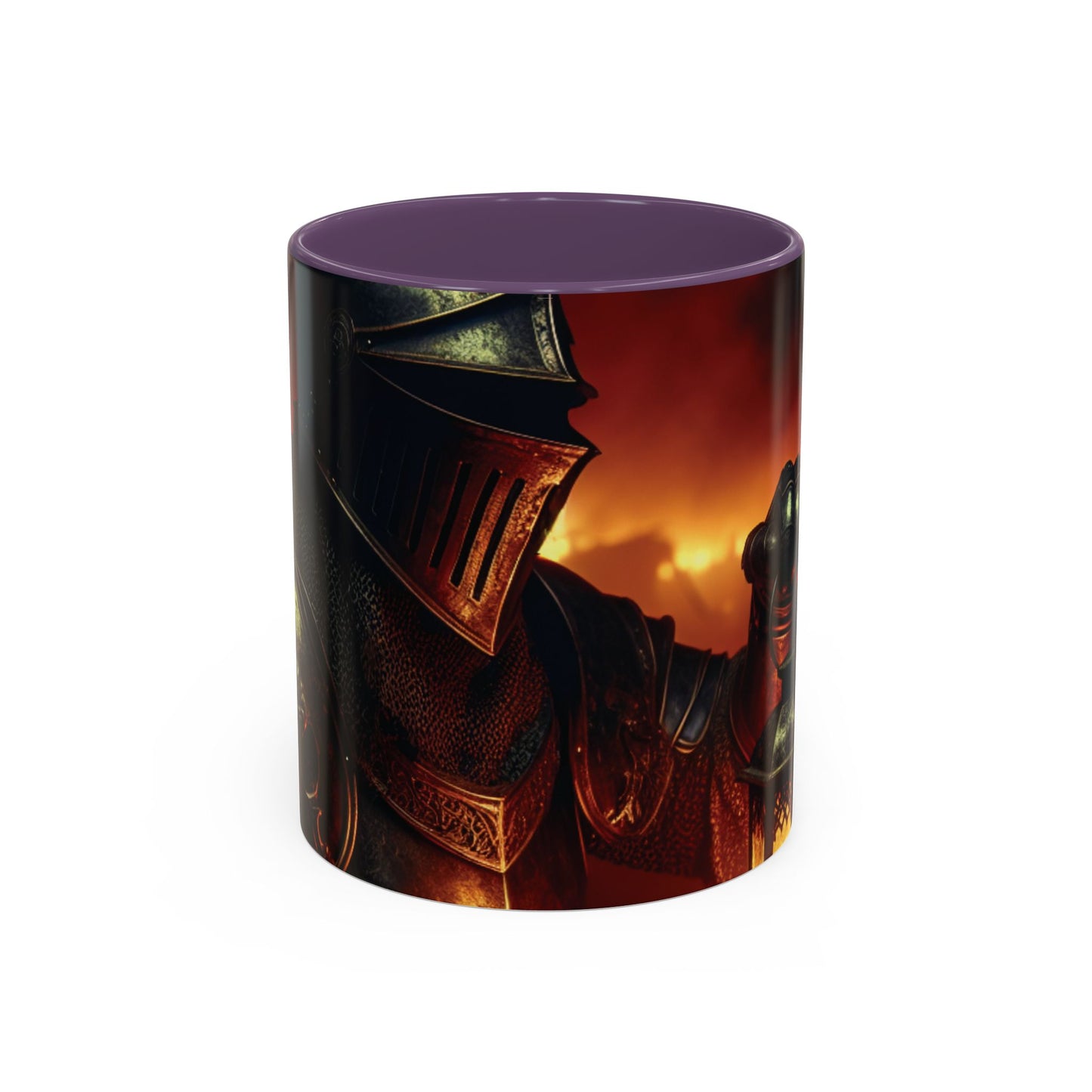 Fierce Knight Accent Coffee Mug | Unique Gift for Fantasy Lovers, Dark Aesthetic Decor, Gamer Essentials, Office Cup, Medieval Art