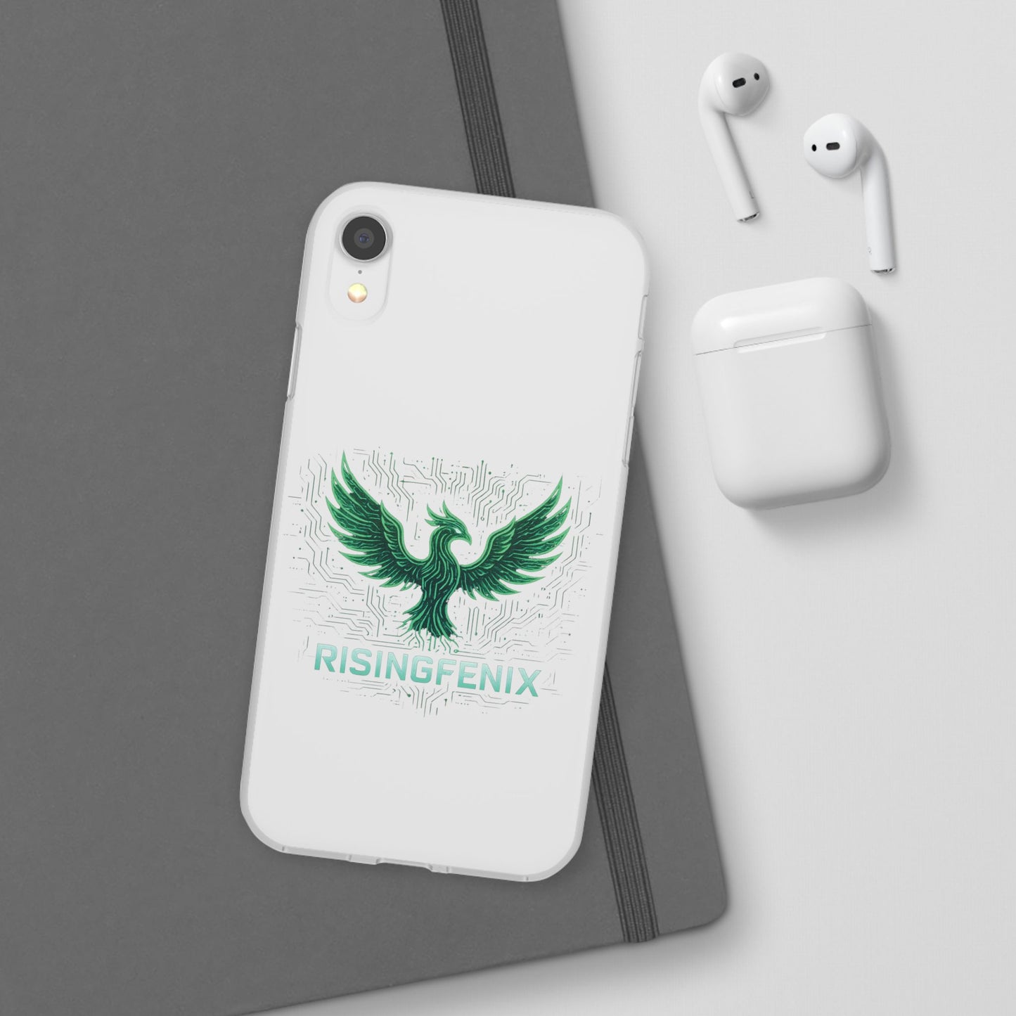 Phoenix Rising Flexi Case, Stylish Phone Cover, Trendy Tech Accessory, Gift for Tech Lovers, Unique Protector