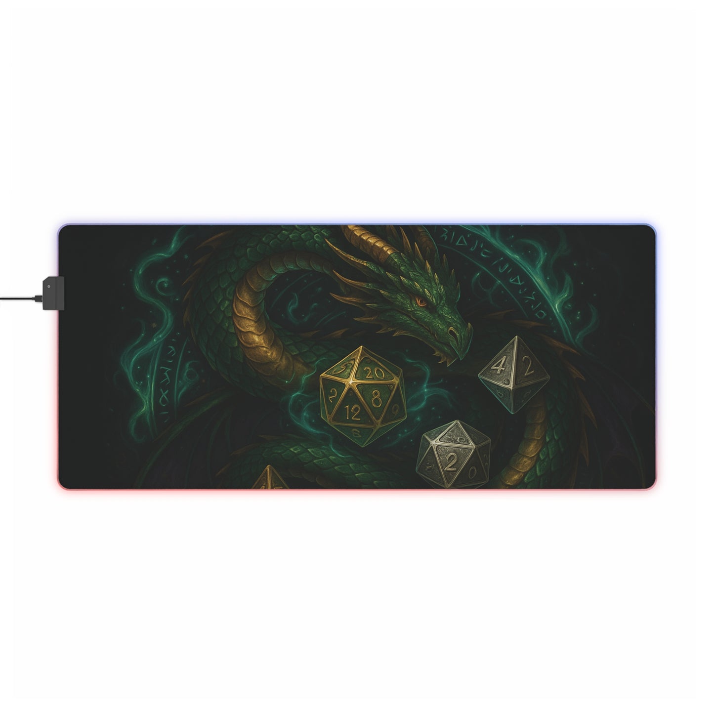 LED Gaming Mouse Pad with Dragon Design - Perfect for Gamers, Dungeons & Dragons, Gaming Setup, Gifts, Room Decor