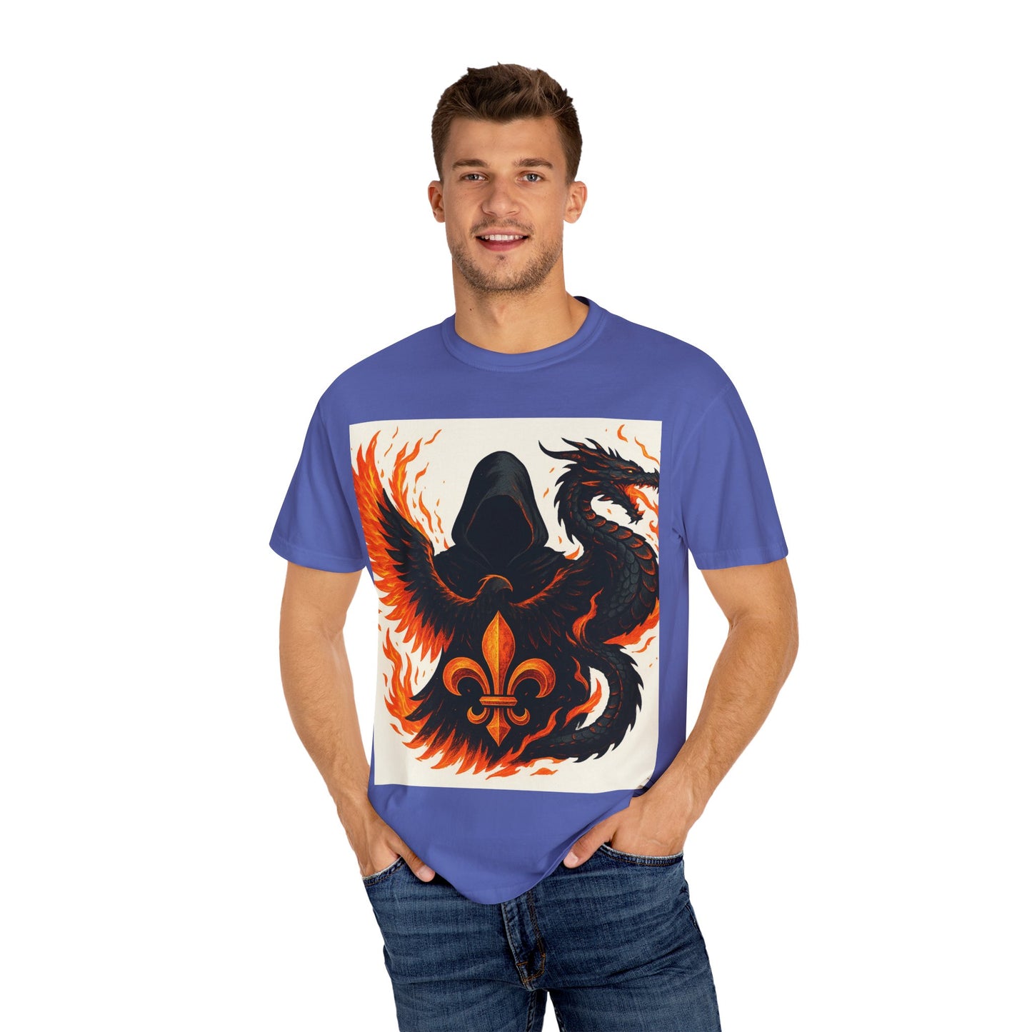 Bold Dragon and Phoenix Graphic Tee, Unisex T-Shirt for Fantasy Lovers, Unique Gift for Birthdays, Casual Wear, Graphic Shirt